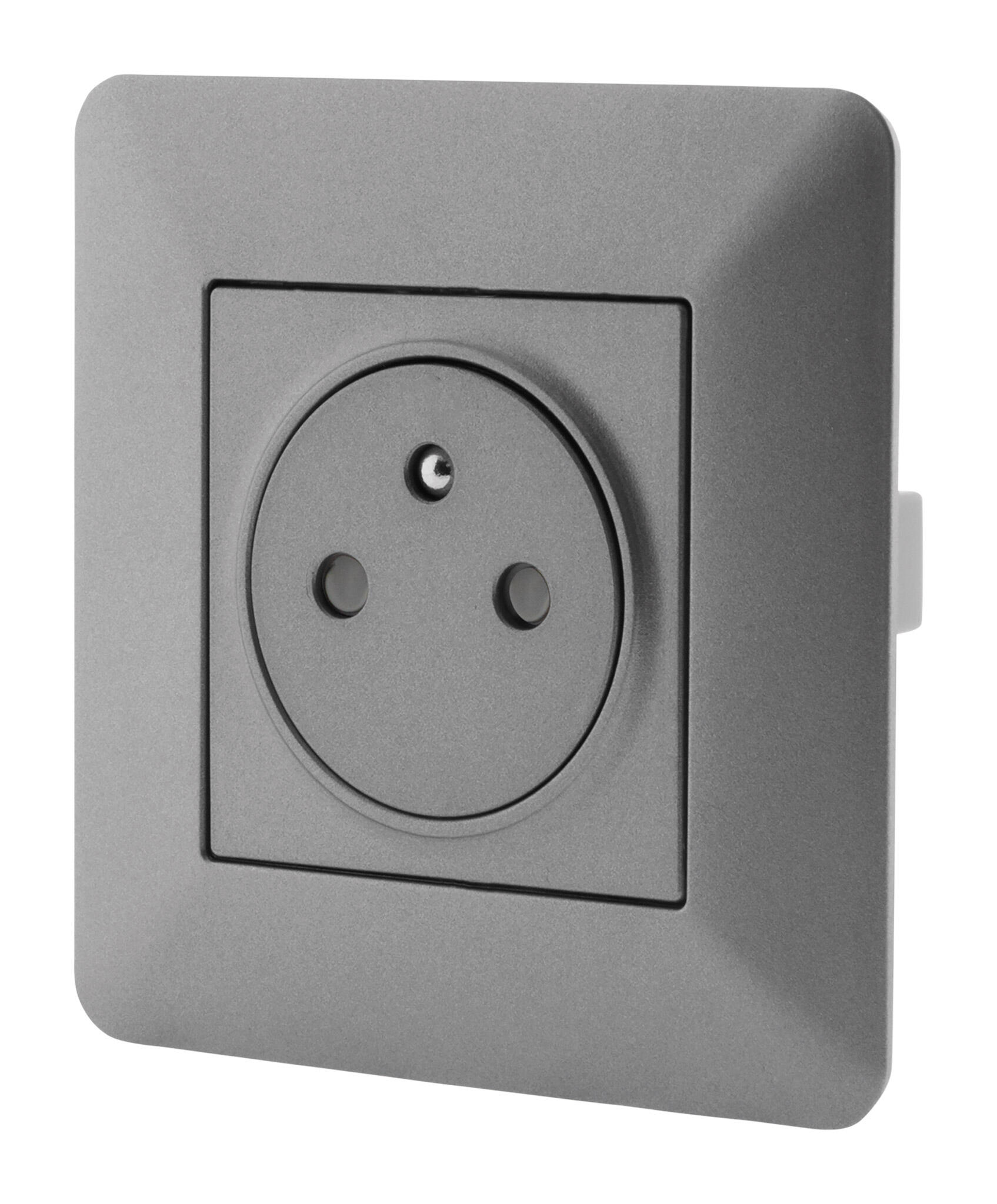 Prise avec terre affleurante complet ARTEZO, titanium - 5