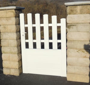 Portillon battant NATERIAL Pornic l.100 x H.140 cm, blanc