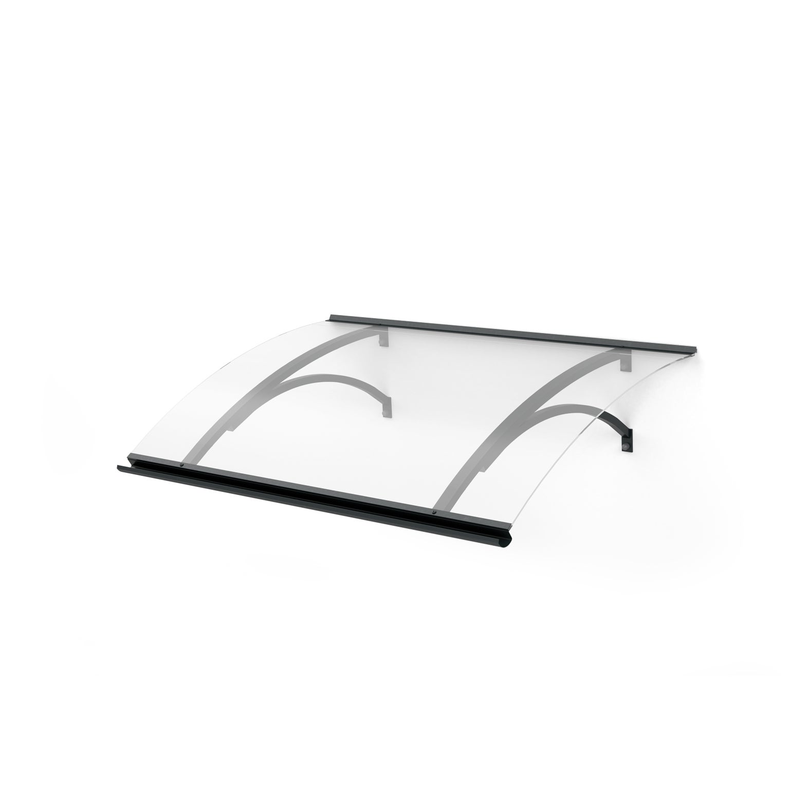 Auvent de porte d'entrée alu anthracite Olor, l.120 x H.28 x P.85 cm  - 4