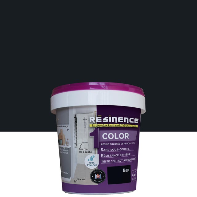 Résine multisupports Résinence Color noir métal satiné 500ml main image 1