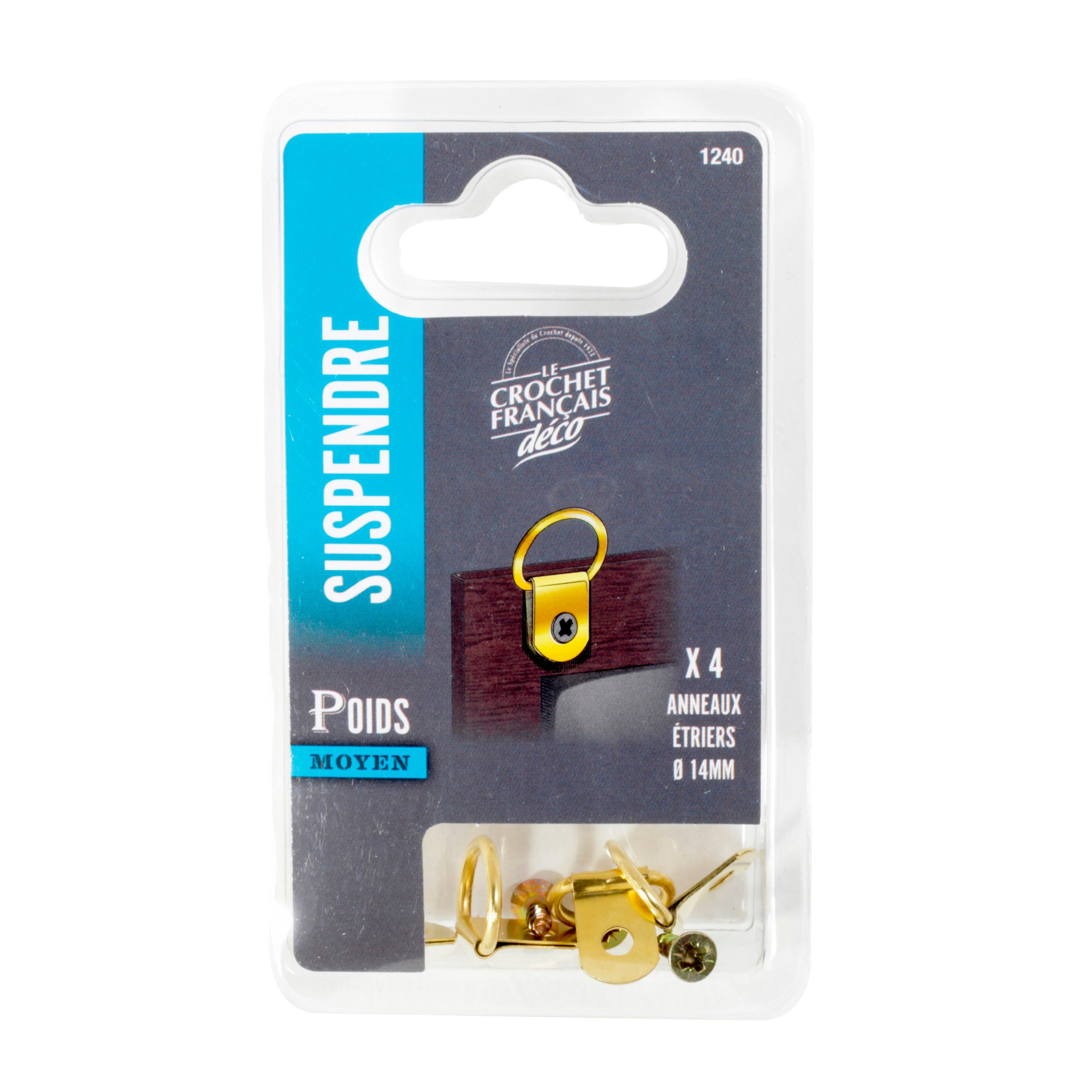 Lot de 4 anneaux étrier avec chape LE CROCHET FRANCAIS - 4
