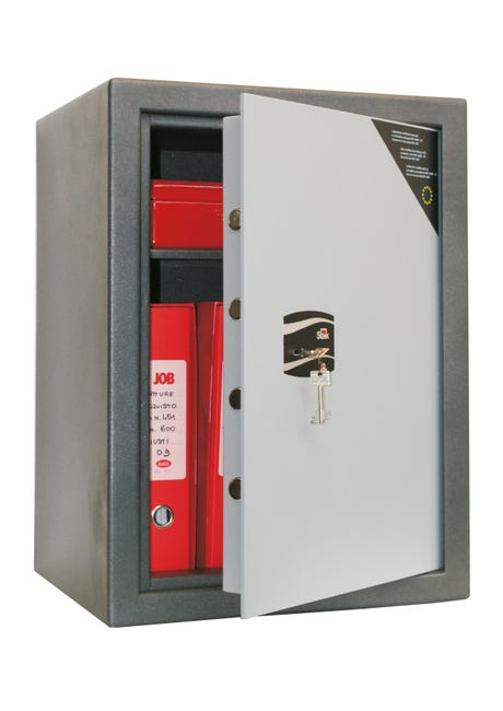 HMF Cassaforte Da Armadio Con Serratura A Doppia Aletta - 50x35x31 Cm, Anthracite - Foto 5