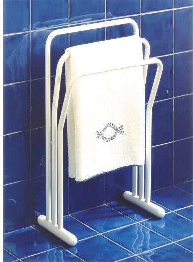 Porte-serviette sur pied Longchamp blanc DECOTEC - 2