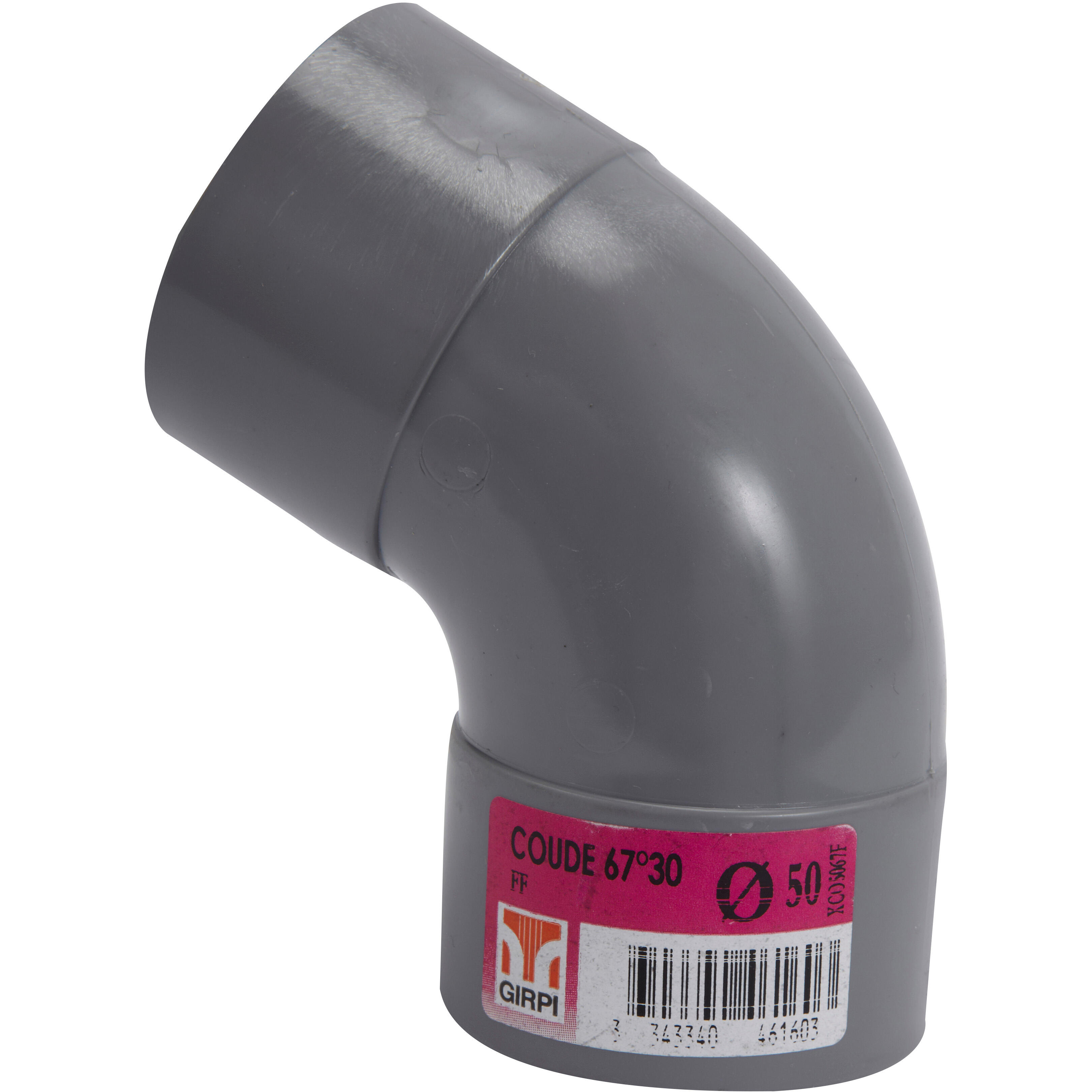 Coude 67°30 en pvc à coller, femelle / femelle, D.50 - 2