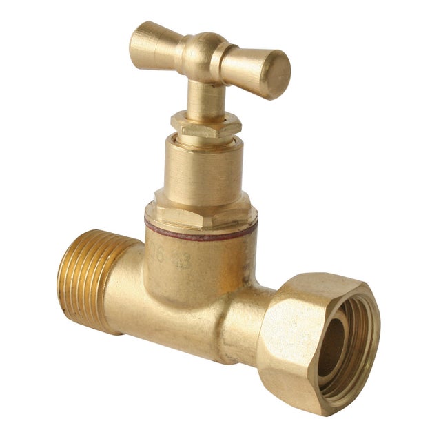 Robinet d'arrêt WC à clapet droit laiton brut