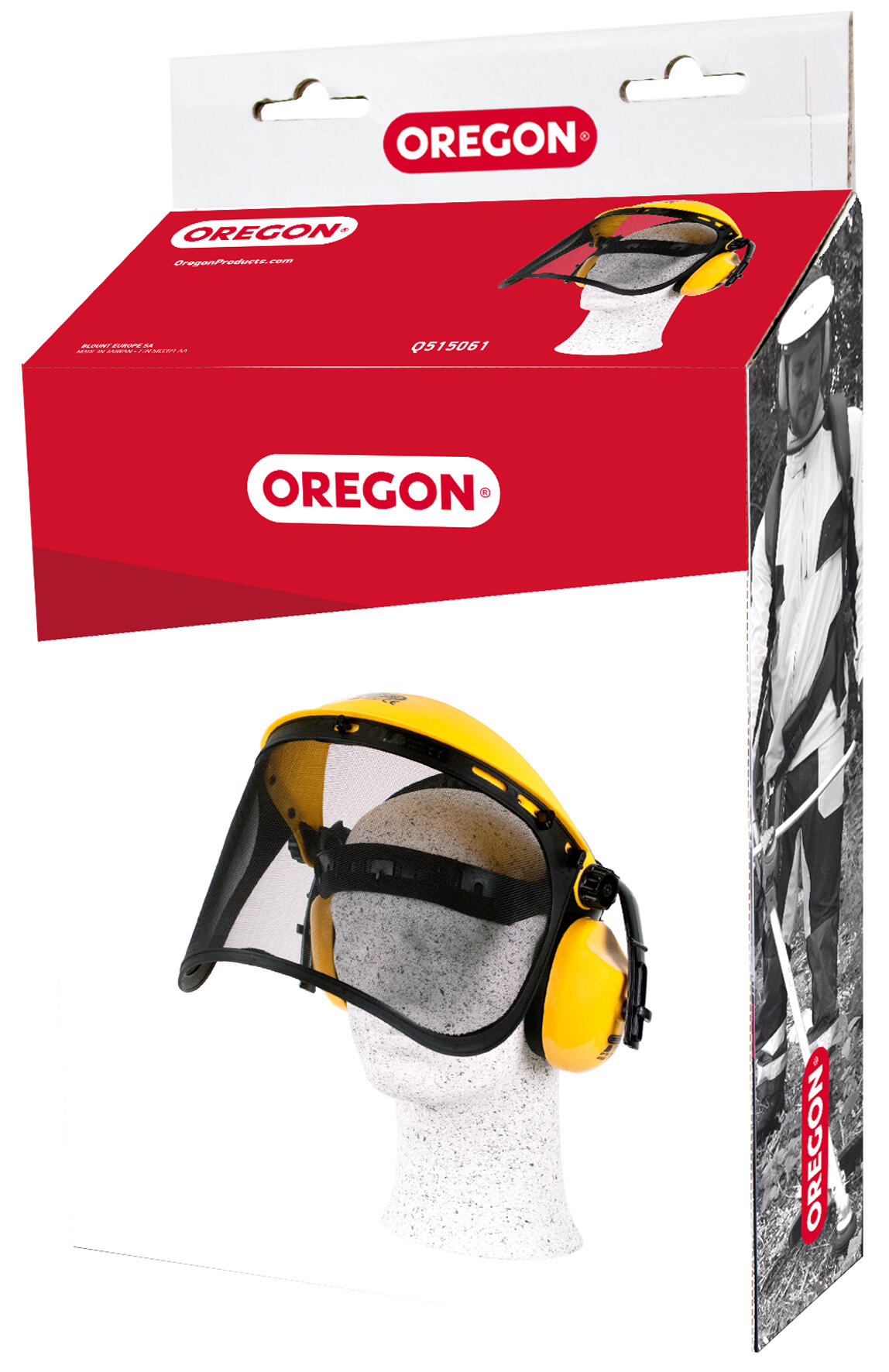 OREGON Visière Maille Acier + Protège-Oreilles Réglable – Protection Visage & Auditive Jardinage