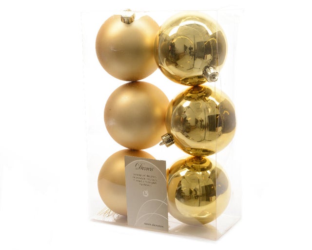 Conjunto de 6 bolas de natal ⌀8 cm dourado