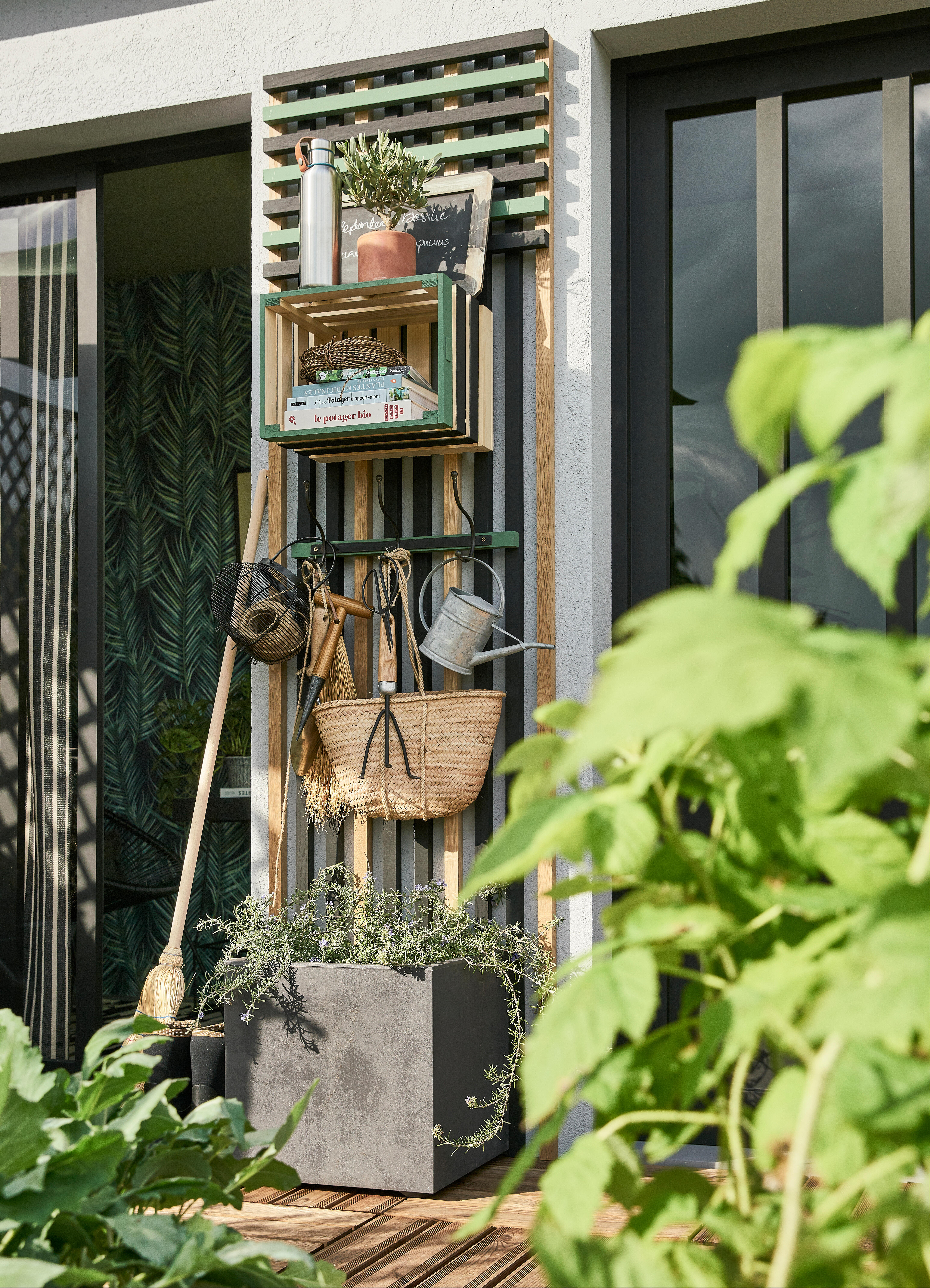 Pot de fleur carré DEROMA L. 39 x l. 39  x H.39.1 cm gris - 5