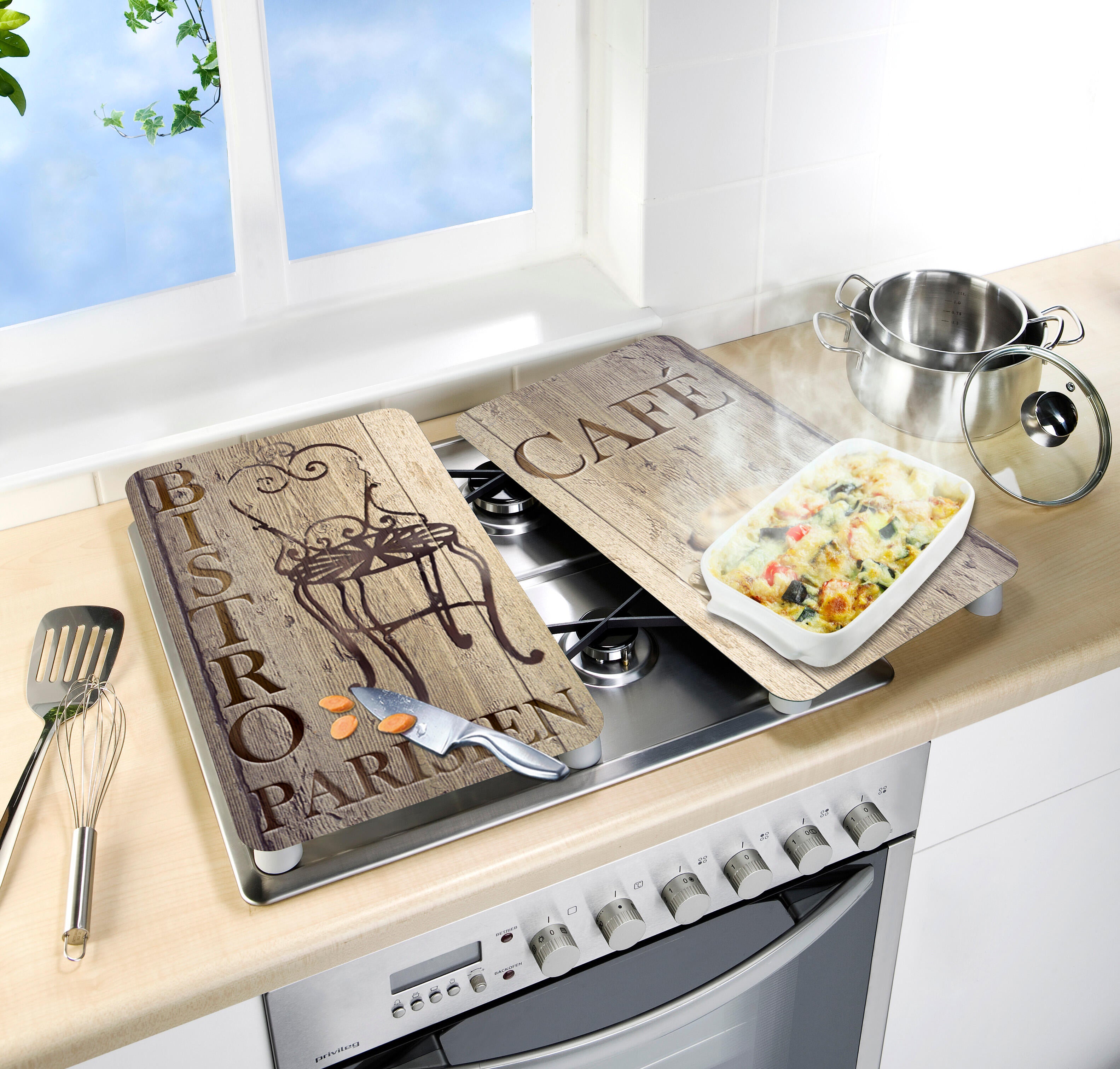 Lot de 2 plaques de protection en verre Bistrot - 6