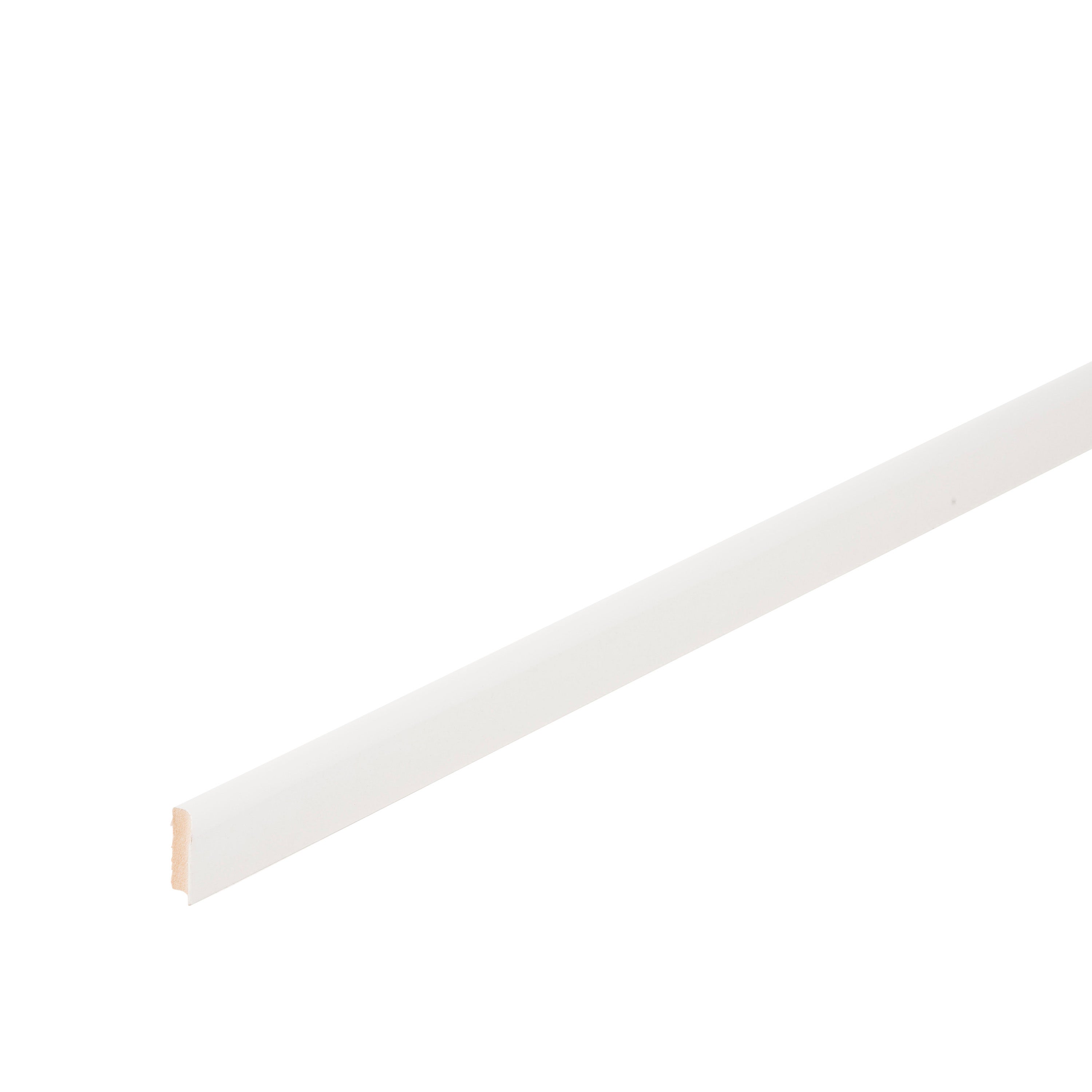 Plinthe médium (MDF) arrondie revêtu mélaminé blanc, 10 x 35 mm, L.2.2 m - 2