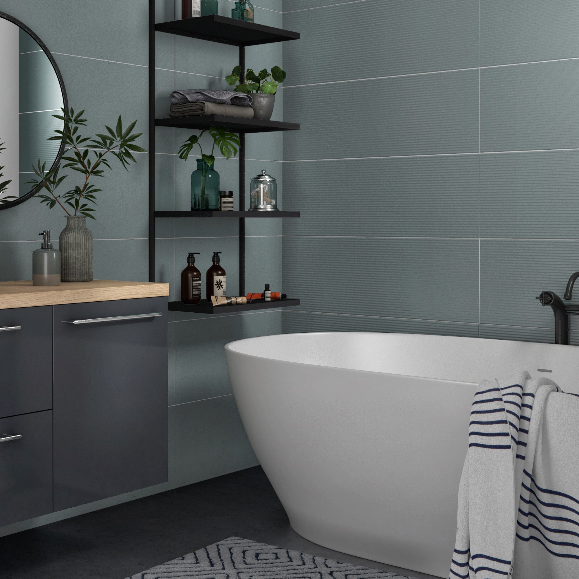 Carrelage mural effet lisse vert satiné l.30 x L.90 cm Botanic FOR ME MARAZZI GR - 4