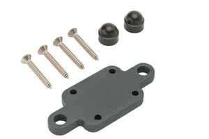 Platine aluminium à fixer gris pour poteau, H.1 x P.5.2 cm