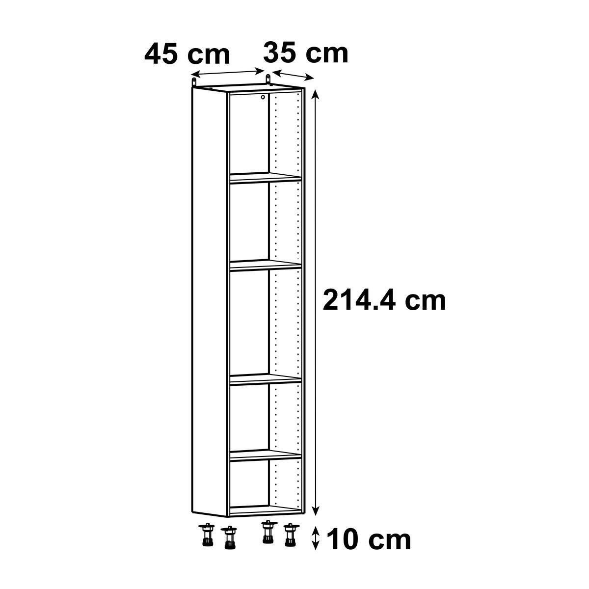 Colonne de cuisine DELINIA ID blanc H.214.4 x l.45 x P.35 cm - 3