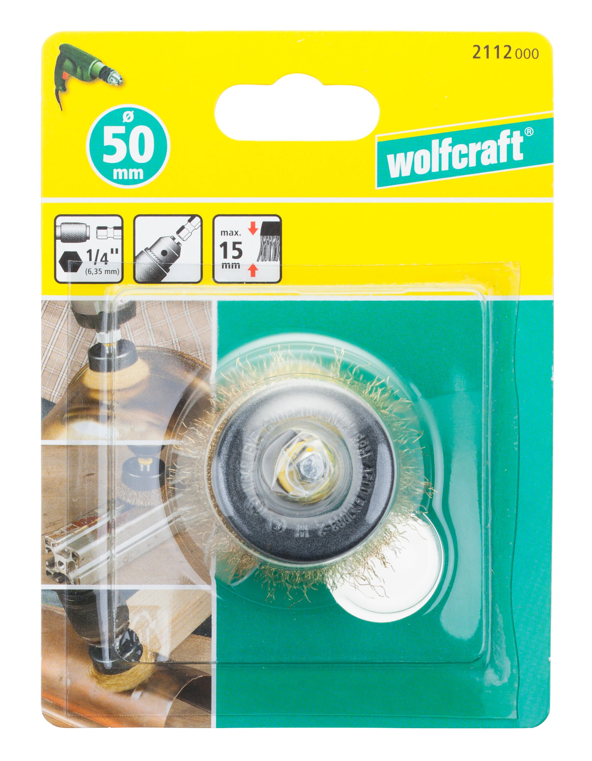 Brosse laiton pour multimatière WOLFCRAFT 2112000, Diam.50 mm - 4