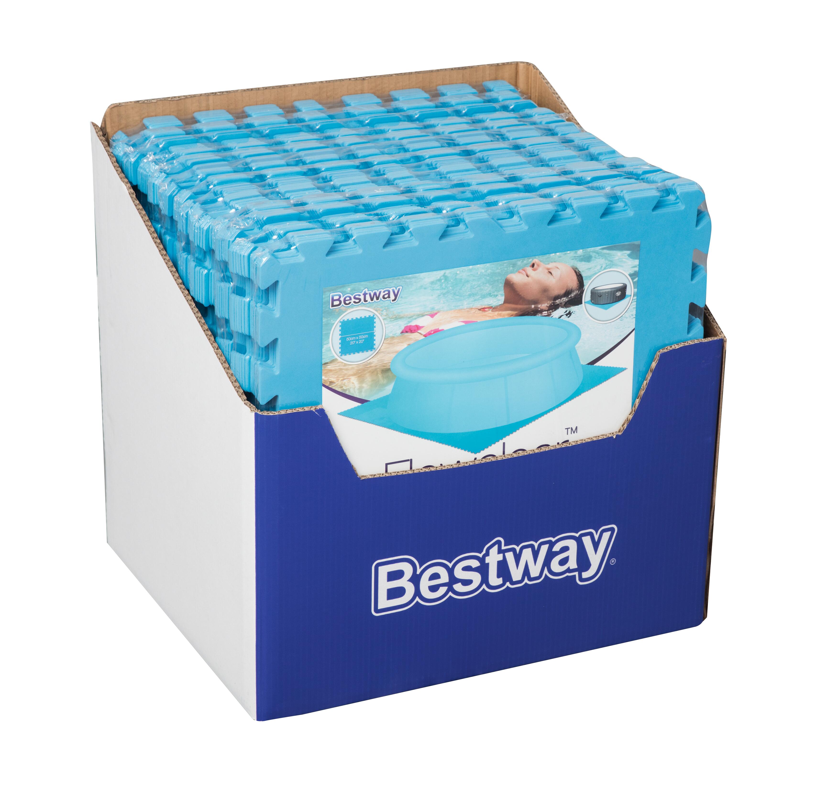 Lot de 9 tapis de protection bleu pour piscine - 3