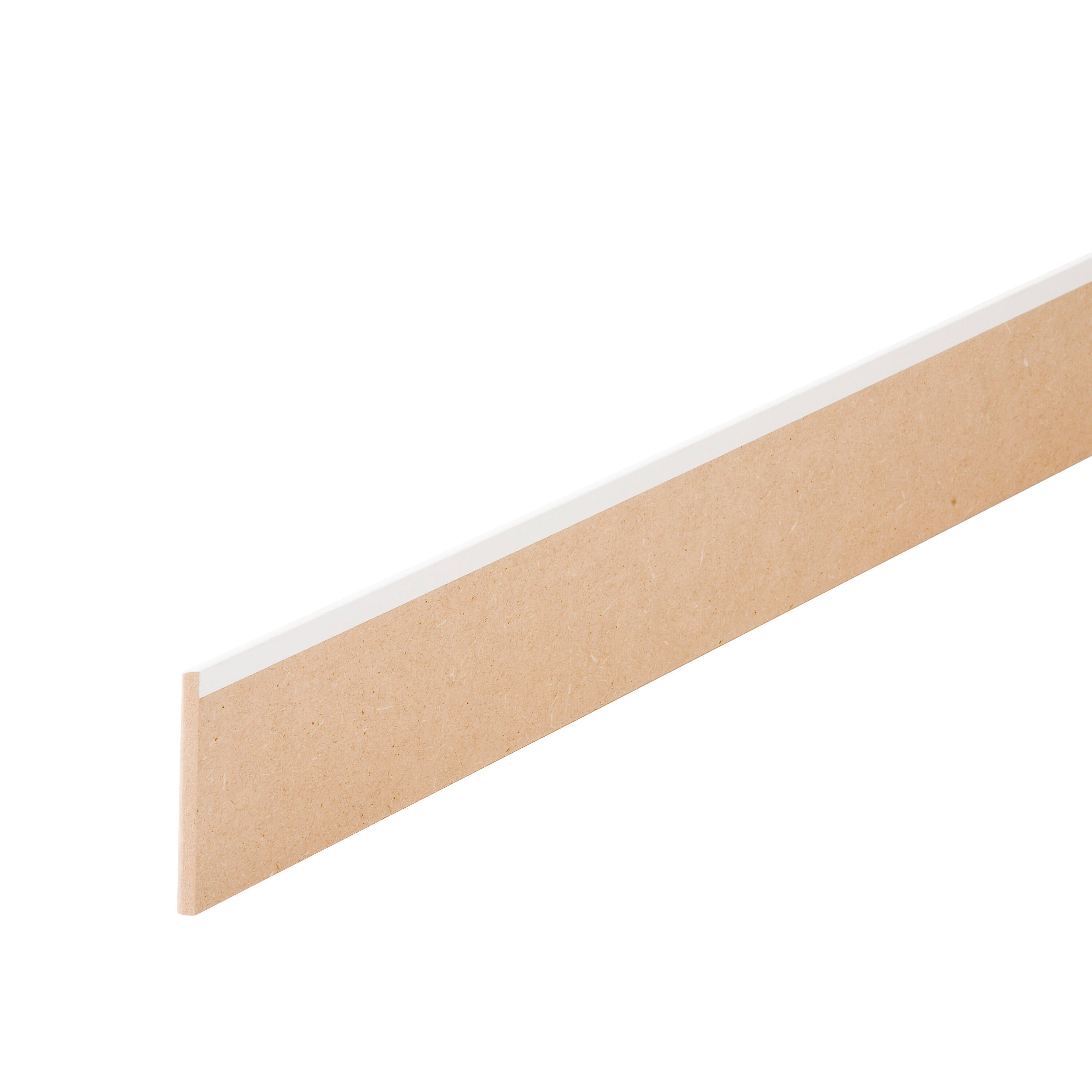 Plinthe médium (MDF) arrondie revêtu mélaminé blanc, 16 x 150 mm, L.2.2 m - 4