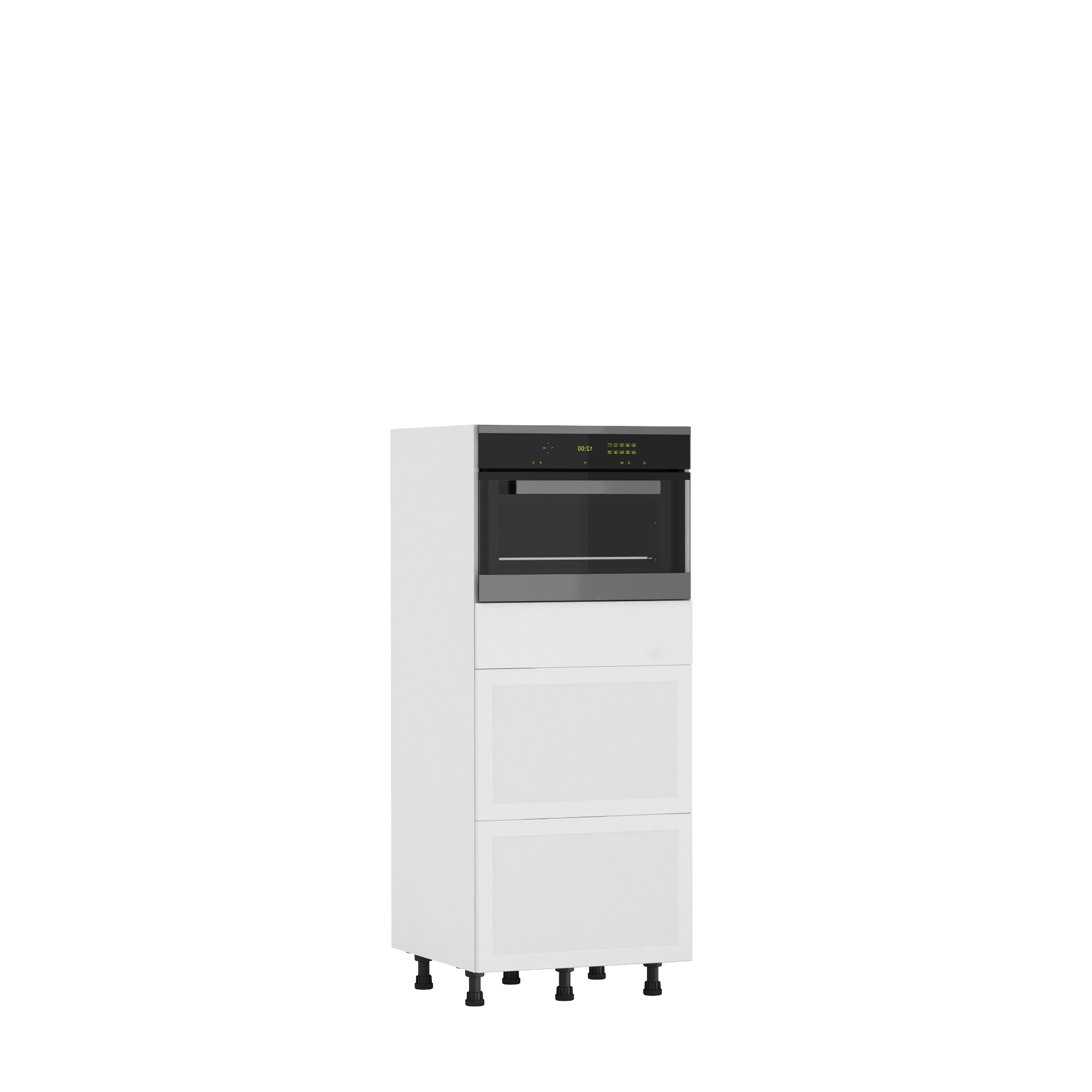 Semicolumna de cocina delinia id newport blanco mate 137,6x60 cm 2 cac 1 caj