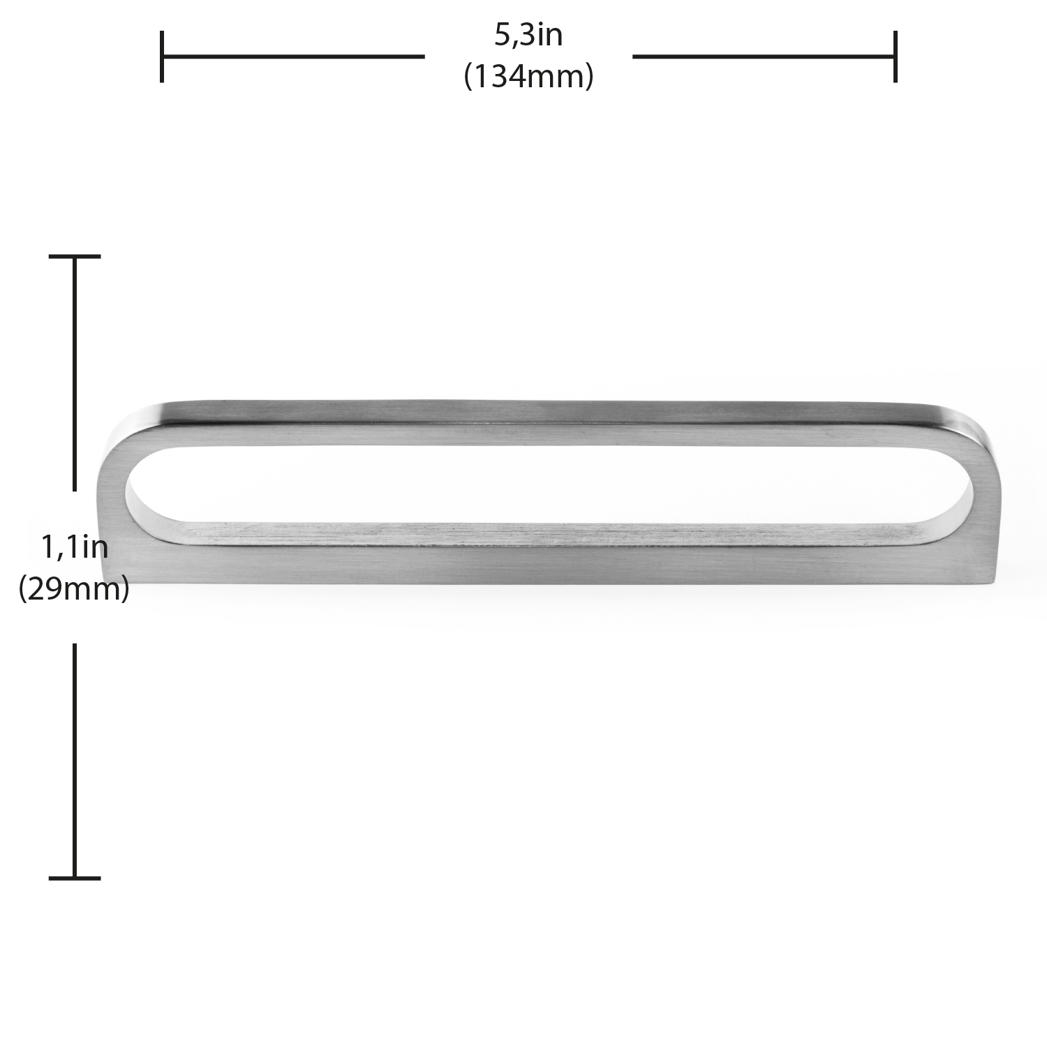 Poignée de meuble Fine, zinc argent satiné, entraxe 125 mm - 3