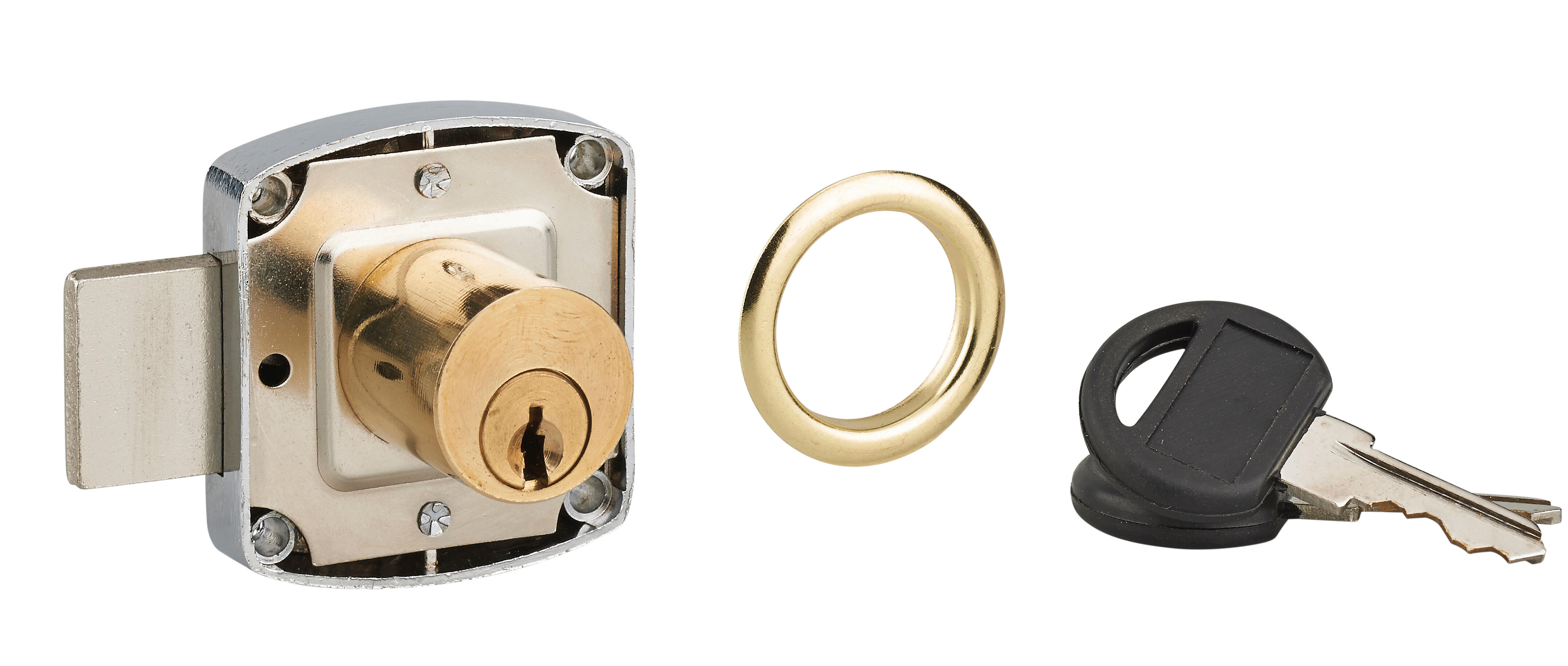 THIRARD - Serrure De Meuble En Applique Pour Porte D Ameublement Axe 20mm 40x50mm Laiton 1 Cle 90216983