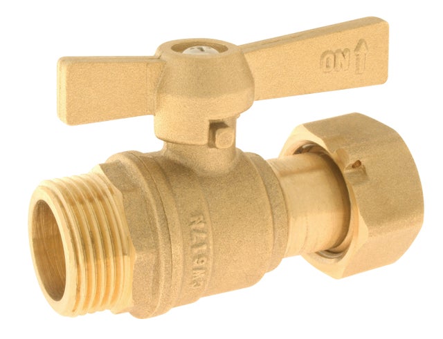 Robinet d'arrêt compteur 1/4 de tour à écrou libre, M 20/27 (3/4