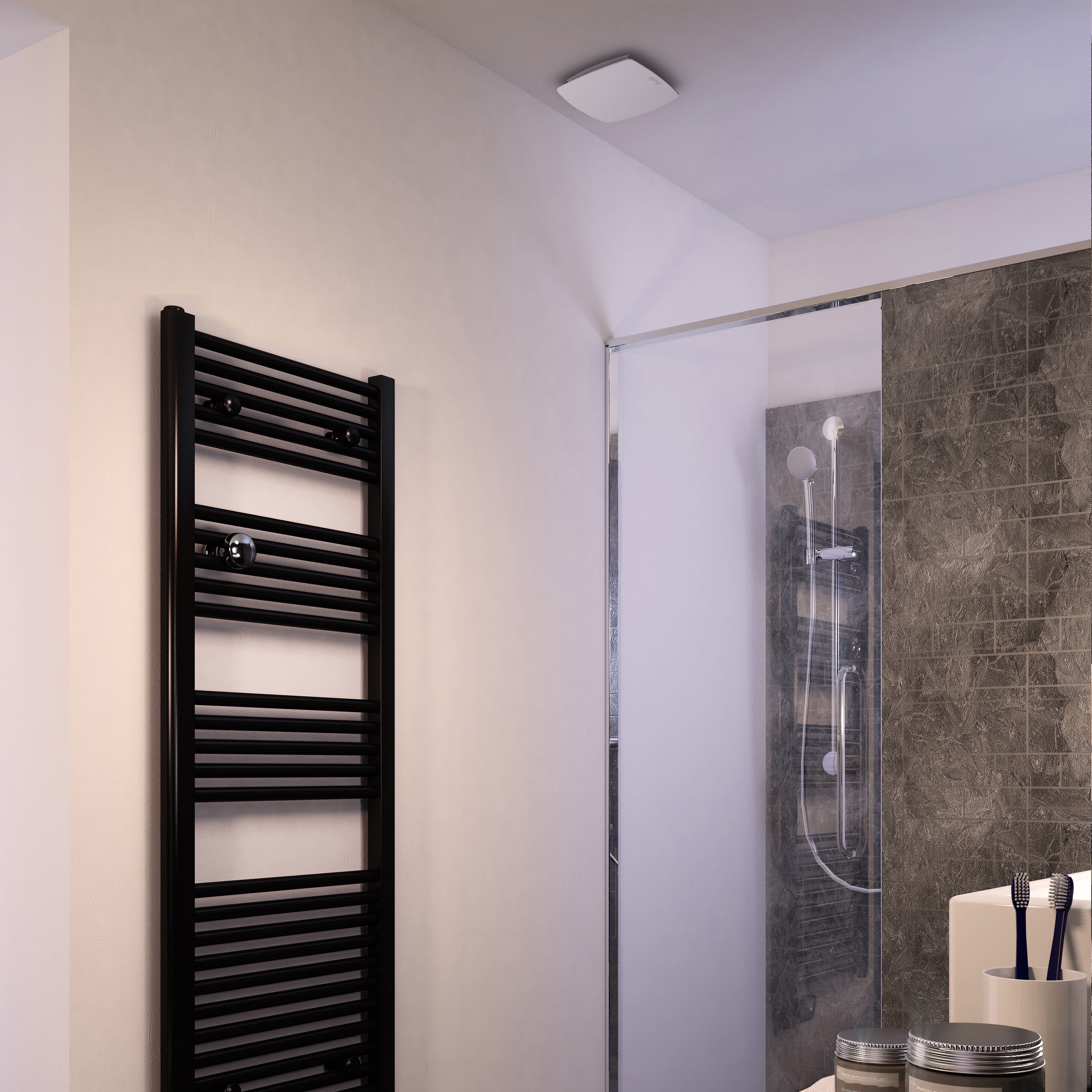 Bouche universelle design pour SDB/WC, SAUTER, pvc, Diam. 80 mm - 3