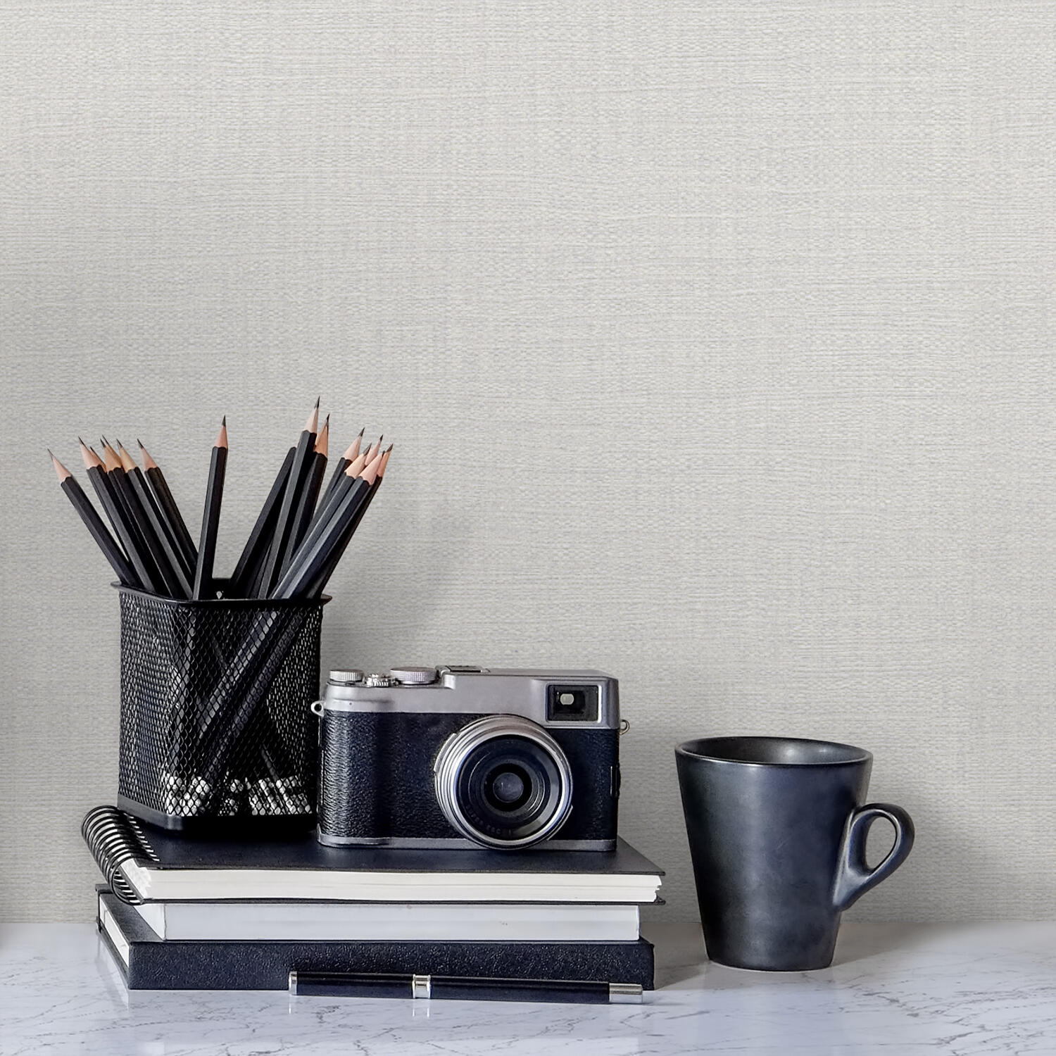 Papier peint intissé Textile nacré INSPIRE gris cool n°1 - 3