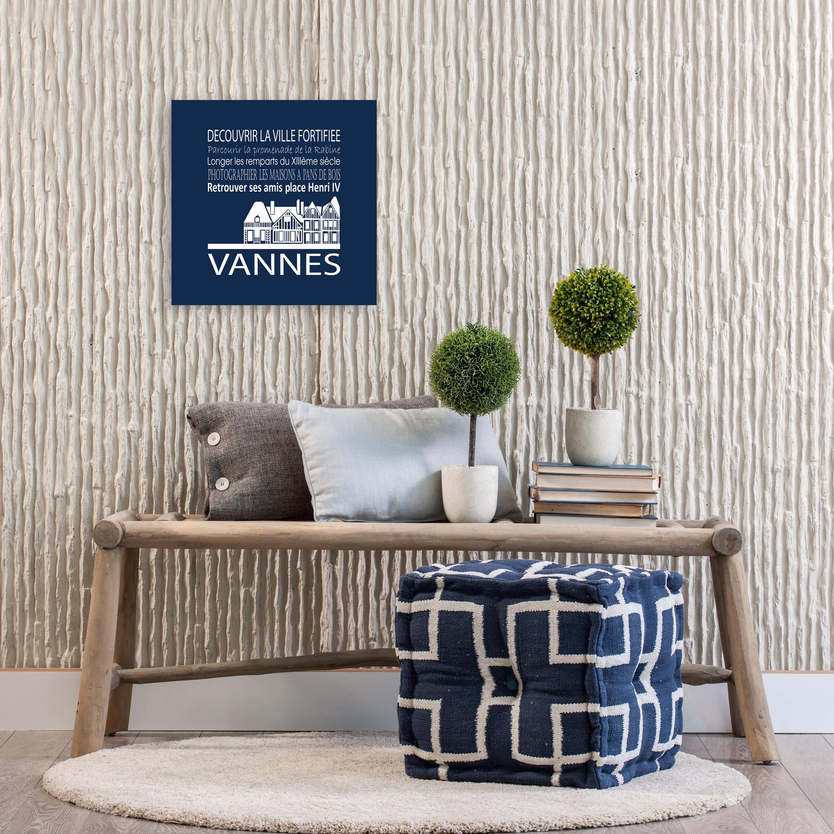 Toile VANNES, bleu foncé CEANOTHE l.30 x H.30 cm - 2