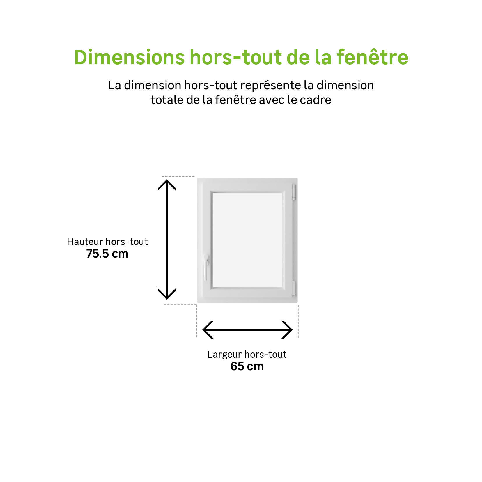 Fenêtre oscillo-battant PVC Essentiel H.75xl.60cm 1 vantail tirant D blanc - 4