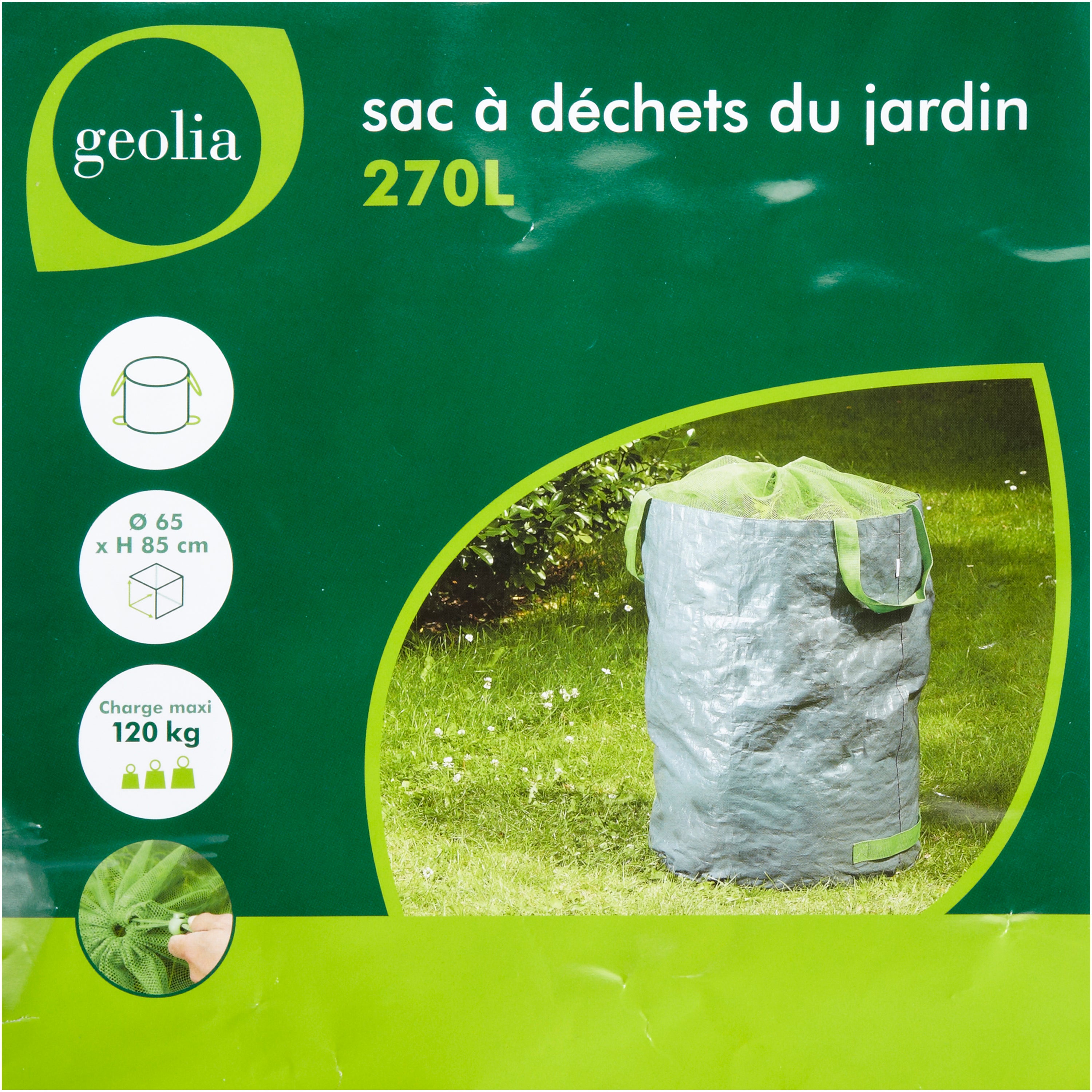 Sac à végétaux a gazon-feuilles réutilisable GEOLIA 270 l - 4