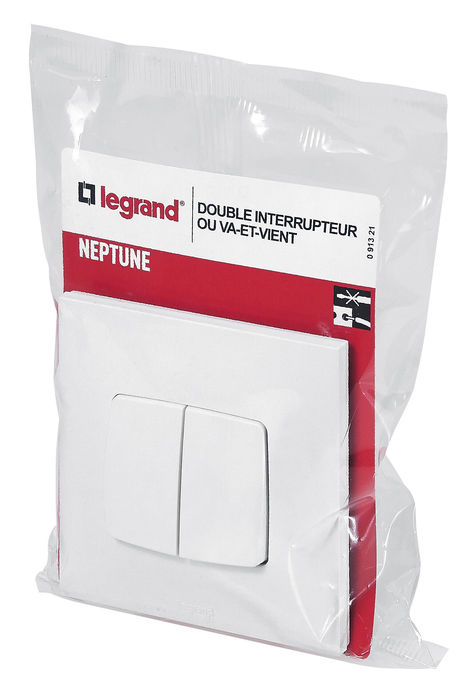 Double interrupteur va-et-vient complet, LEGRAND Neptune, blanc - 6