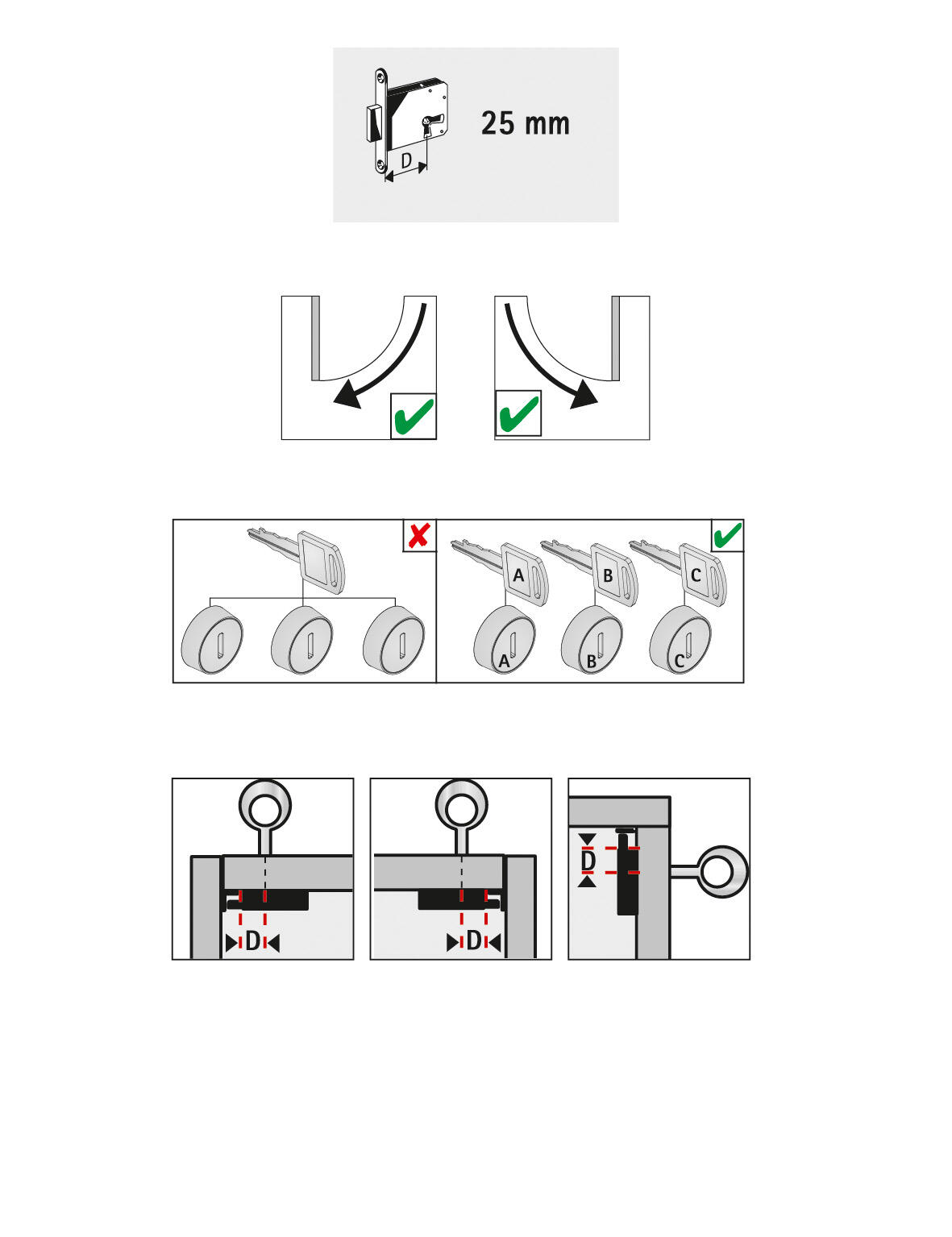 Serrure de meuble acier en applique HETTICH AXE 25 mm réversible - 2
