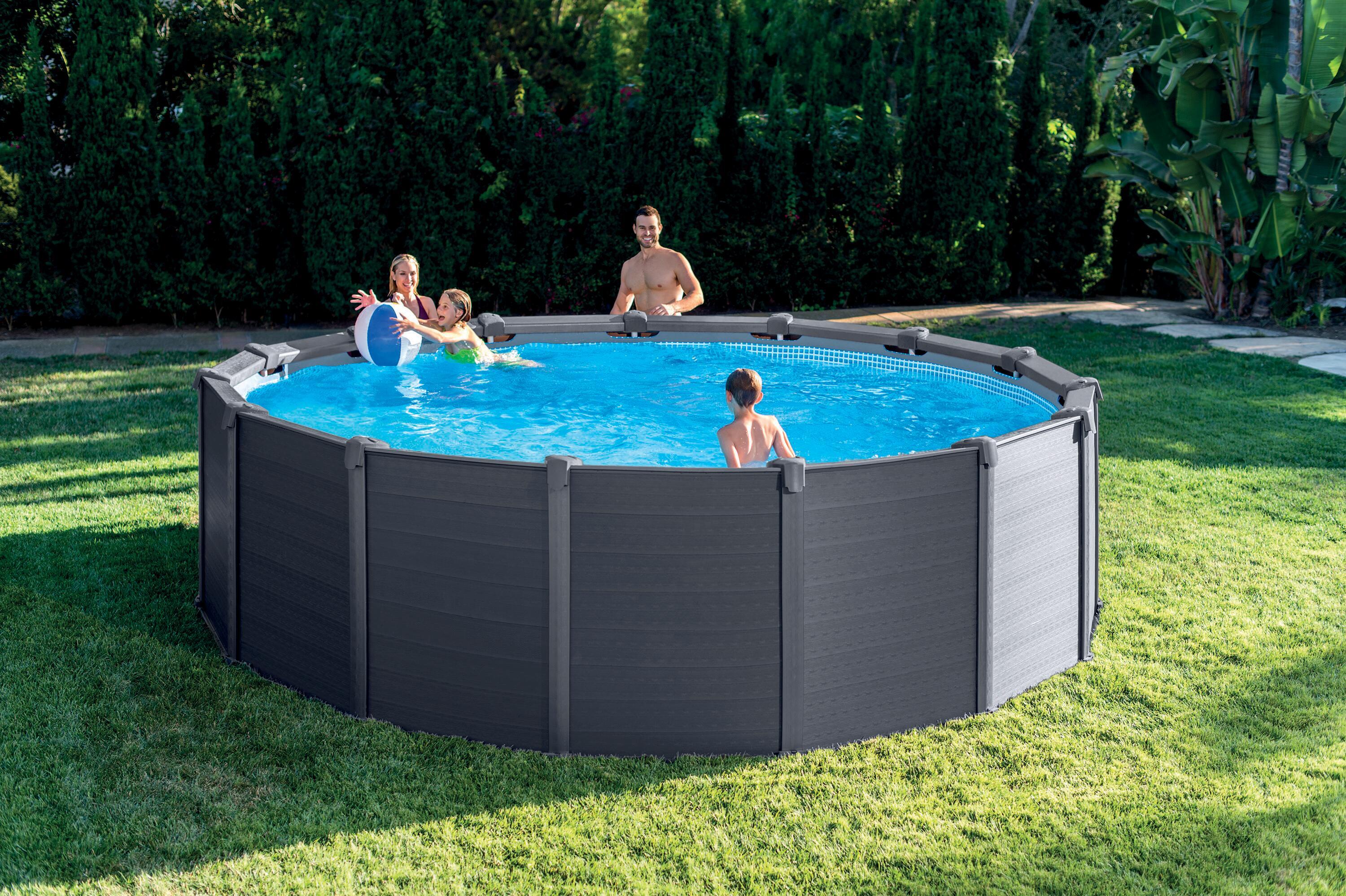 Piscine tubulaire Graphite INTEX, Diam.4.78 x H.1,24m - 3