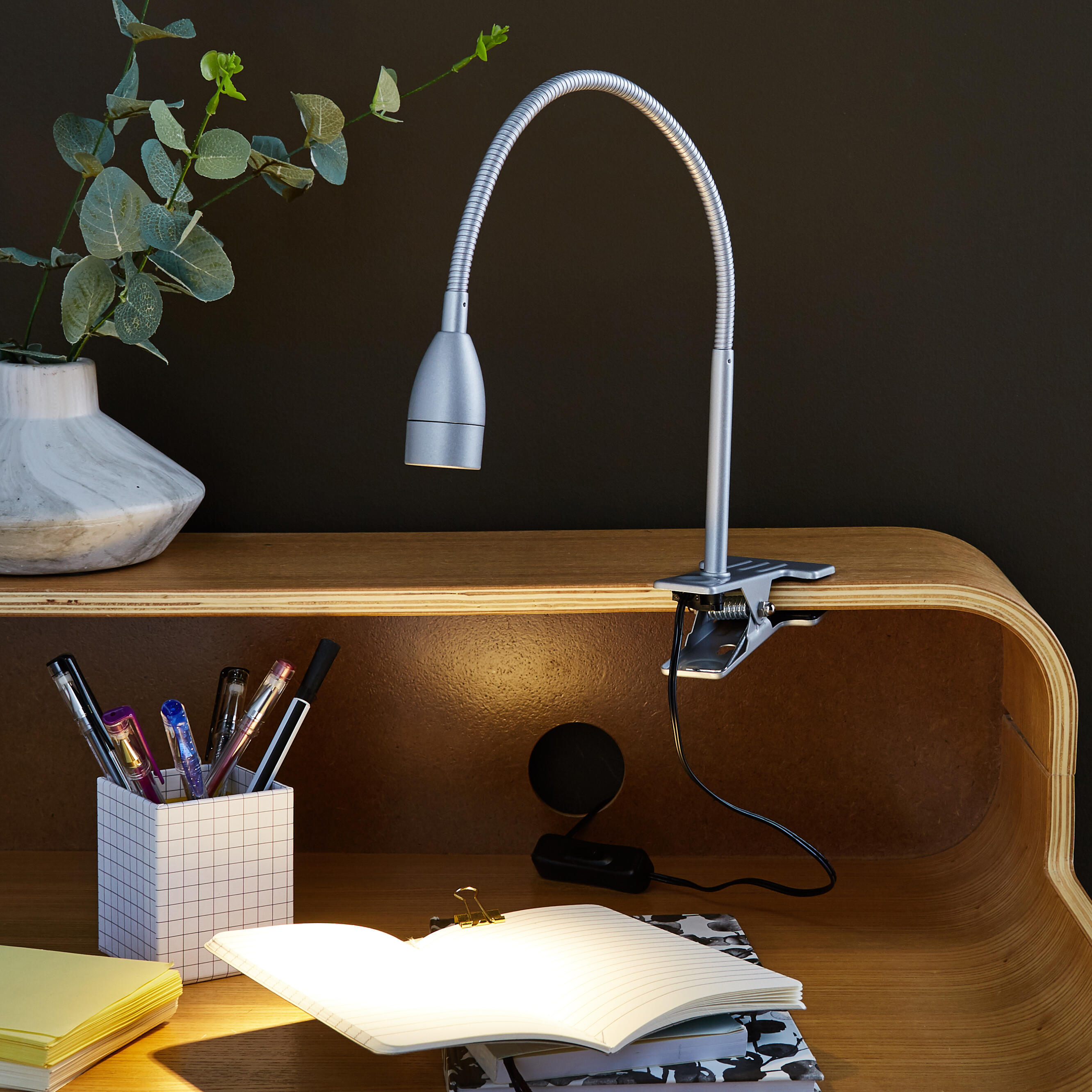 Lampka biurkowa z klipsem Gao LED srebrna Inspire - 6