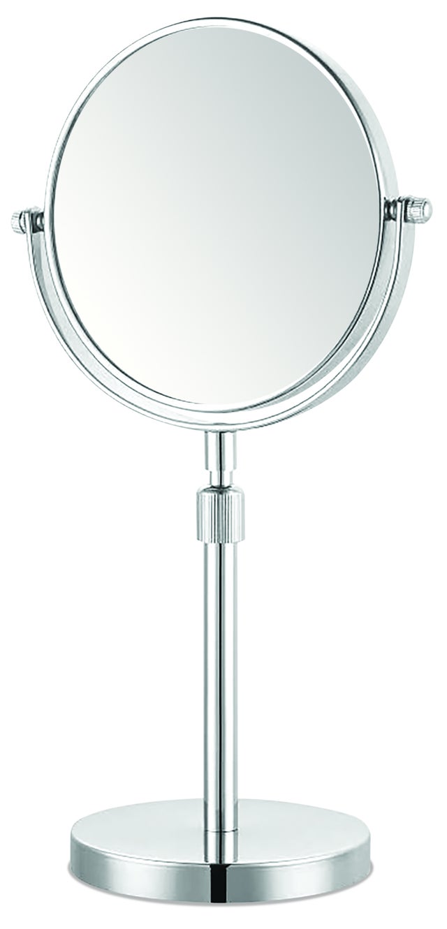 Miroir grossissant rond gris / argent x 5