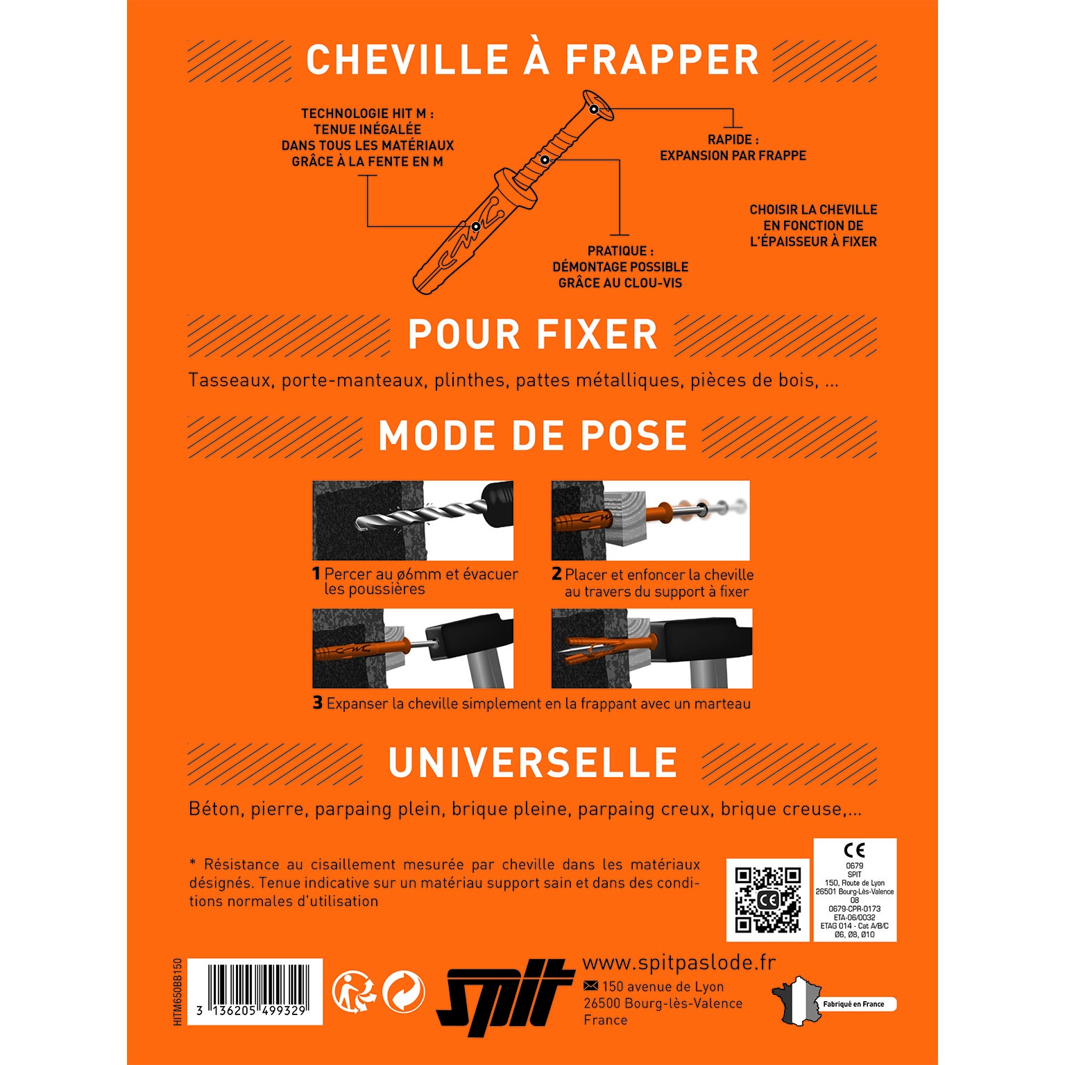 Lot de 150 Cheville murale hit m SPIT, Ø6 x L.50 mm - 2