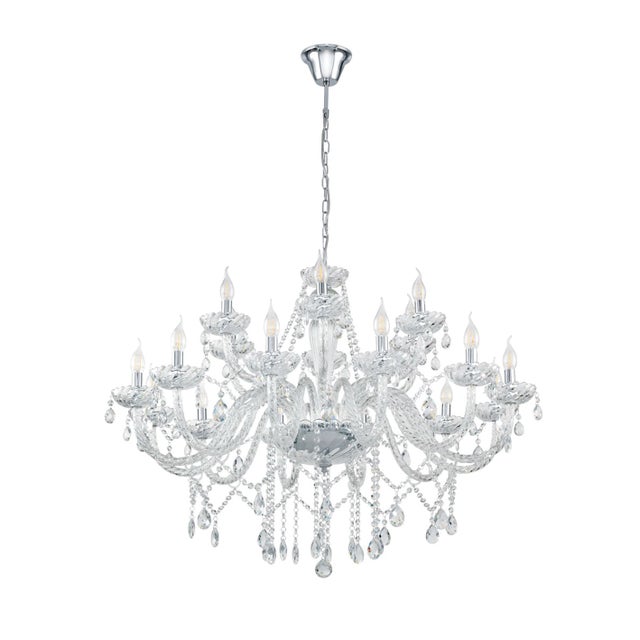 Lampadario Neoclassico Basilano 1 cromo 18x E14 Ø100cm EGLO