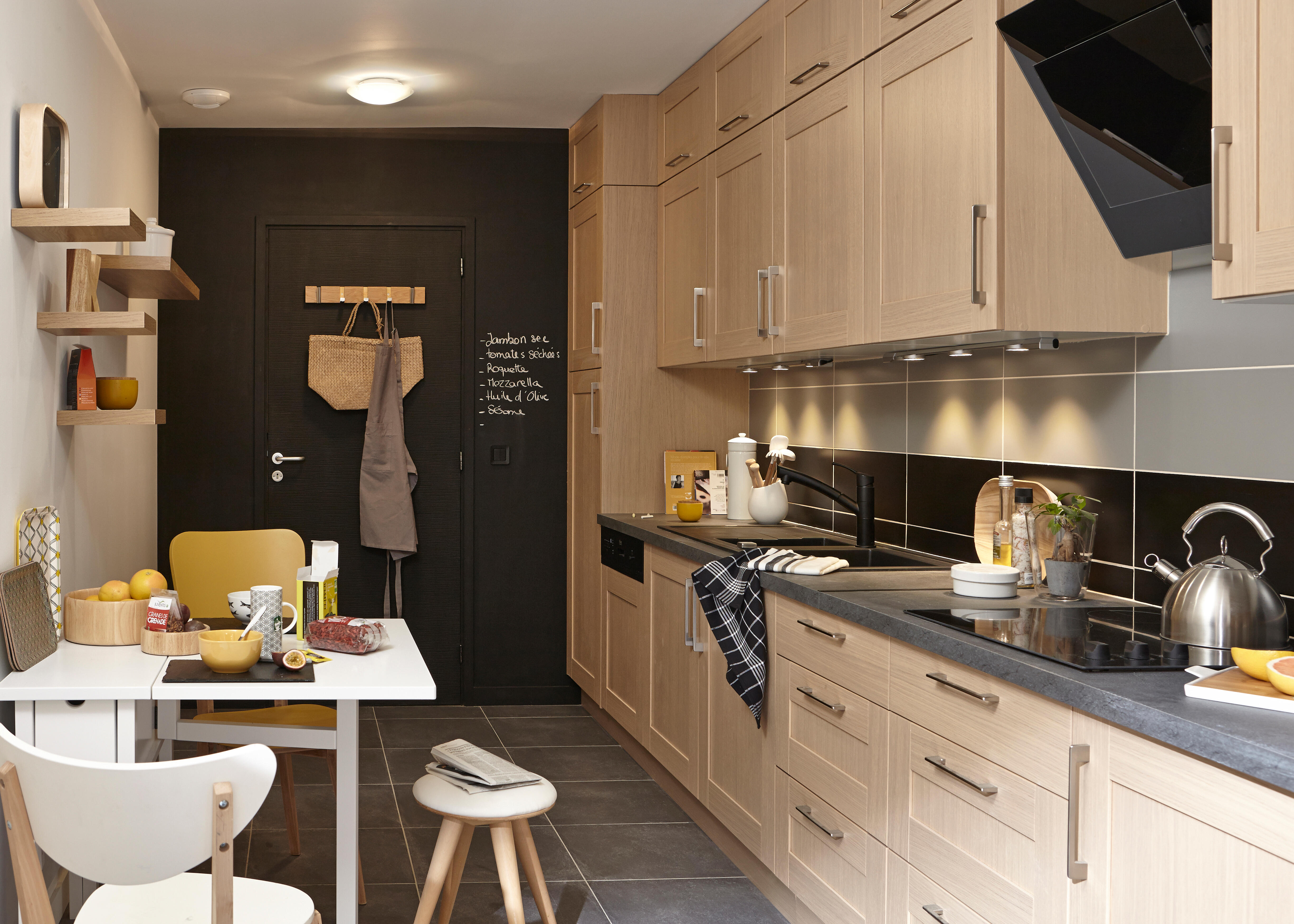 Plan de travail standard stratifié Luna noir L.315 x P.65 cm, Ep.16 mm - 4