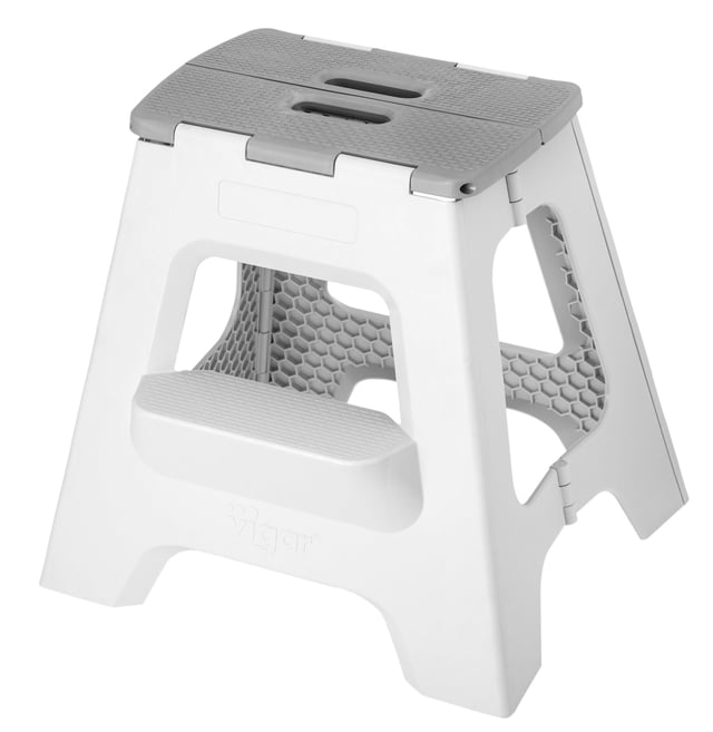 Marchepied Pliable Bleu 39 Cm - Polypropylène Léger Et Solide - Pour Accéder Aux Placards Hauts, Petits Travaux