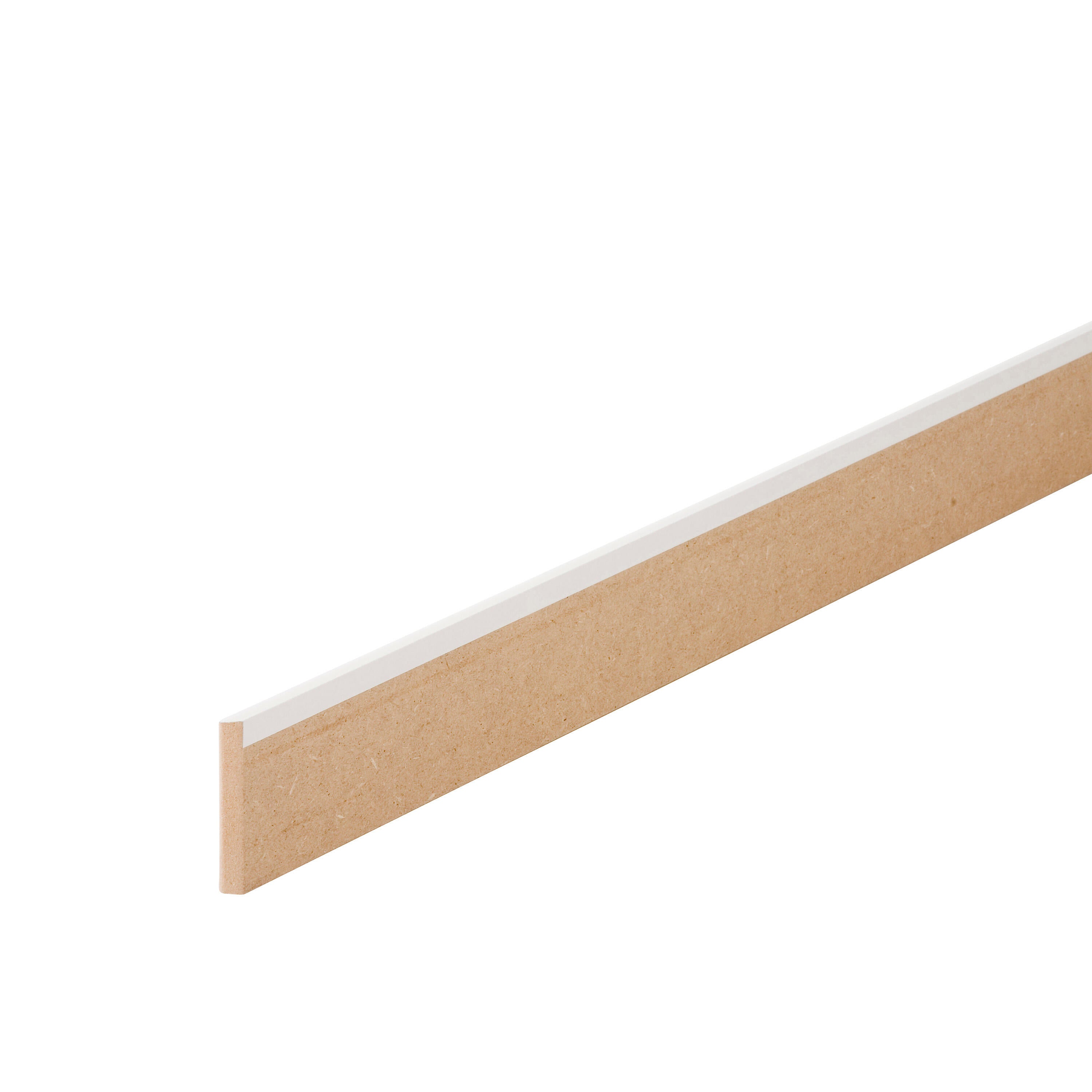 Plinthe médium (MDF) arrondie revêtu mélaminé blanc, 12 x 70 mm, L.2.2 m - 3
