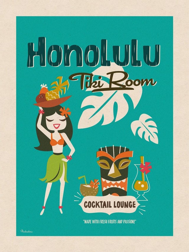 Impression sans cadre Misteratomic Pod - Honolulu, multicouleur l.60 x H.80 cm