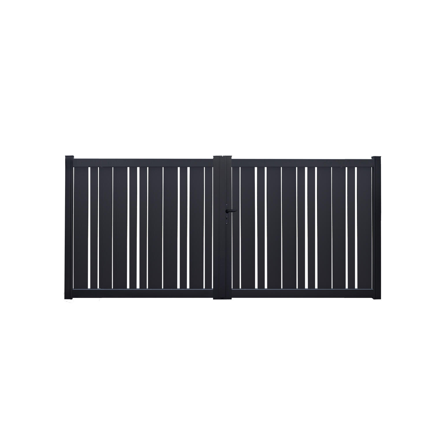 Portail battant aluminium Kaly gris zinc Klos up!, l.350 x H.155 cm - 2