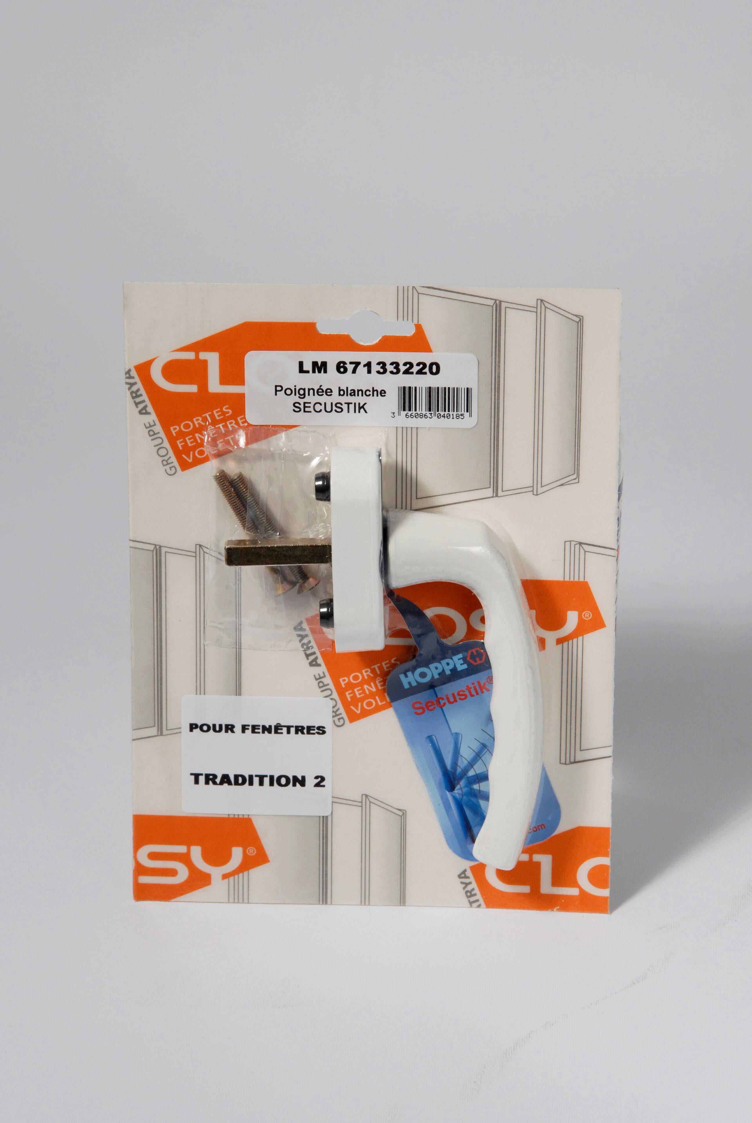 Poignée Atlanta Secustik sécurisée alu blanc pour Fenêtres PVC et aluminium - 5