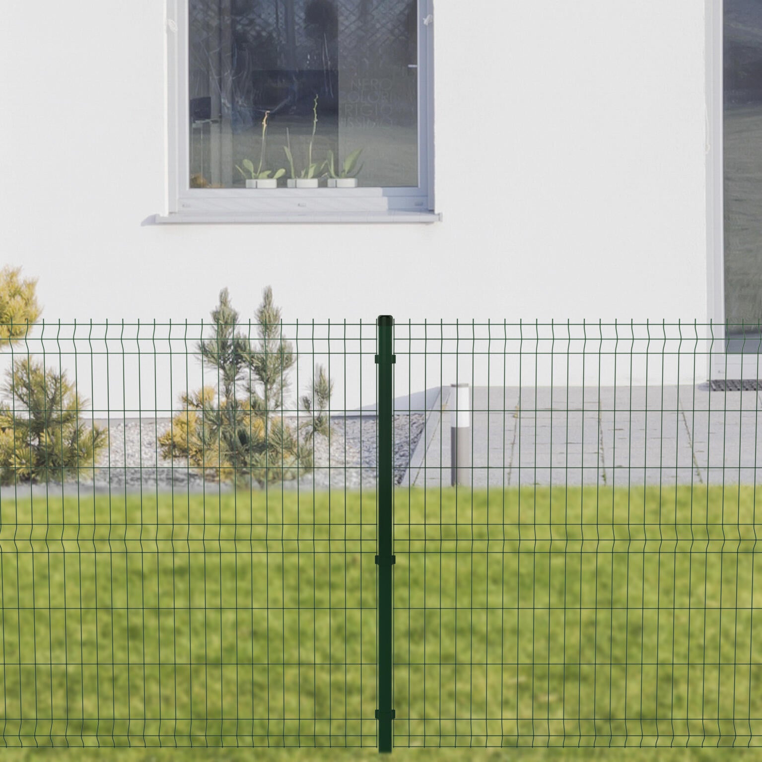 Poteau acier galvanisé rond Univers vert, H.200 x l.4.8 x P.4.8 cm - 2