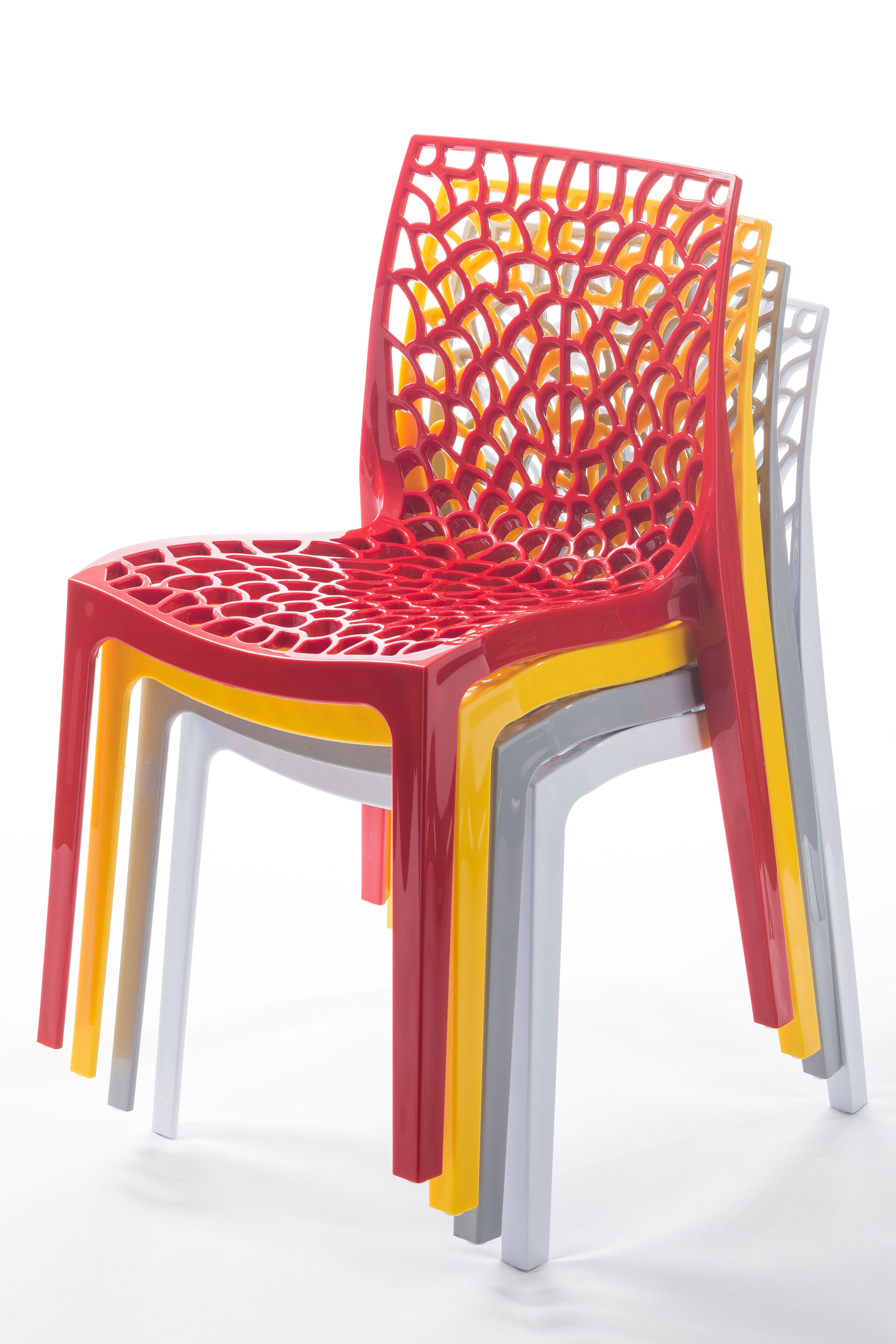 Chaise GRAND SOLEIL Grafik en résine injectée rouge - 2