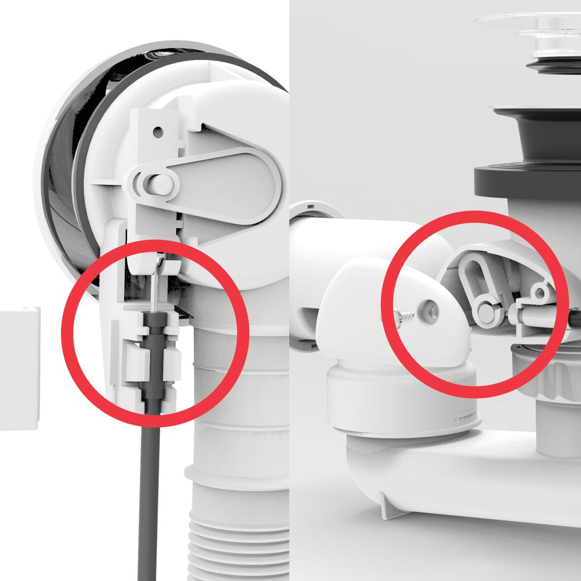 Vidage pour baignoire avec volant vidage baignoire automatique, clapet inox, vol - 5