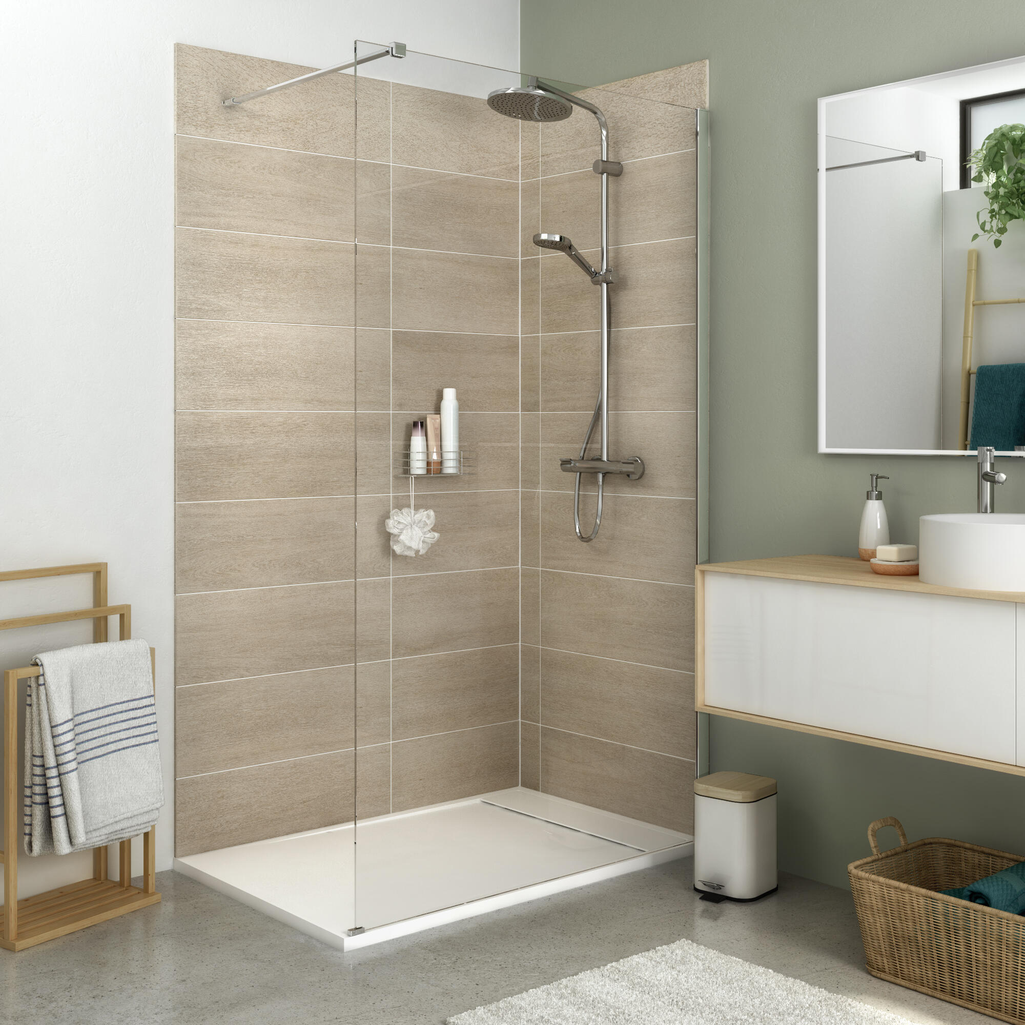 Receveur de douche résine blanc L.120 x l.80 Neo - 10