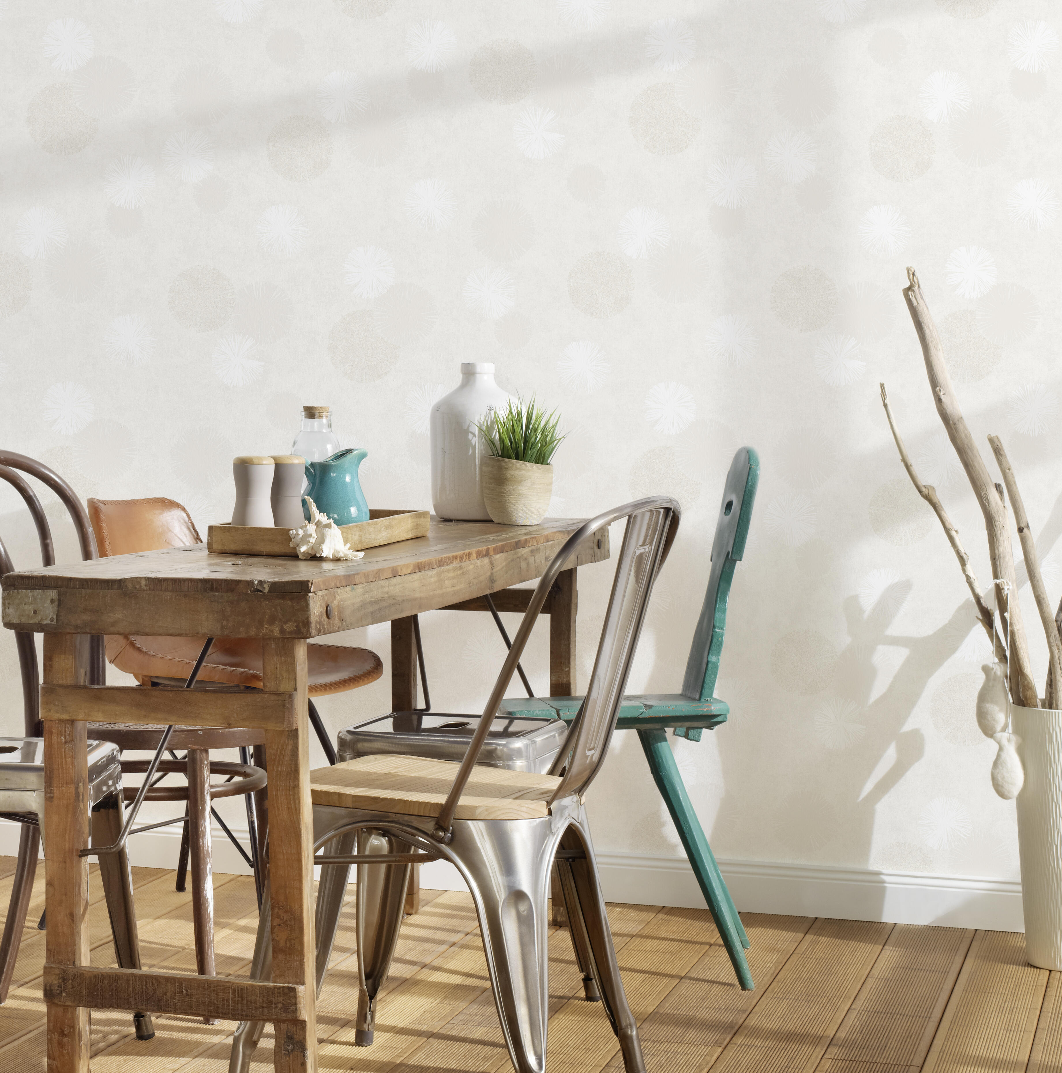 Papier peint intissé Spot bulles blanc - 3