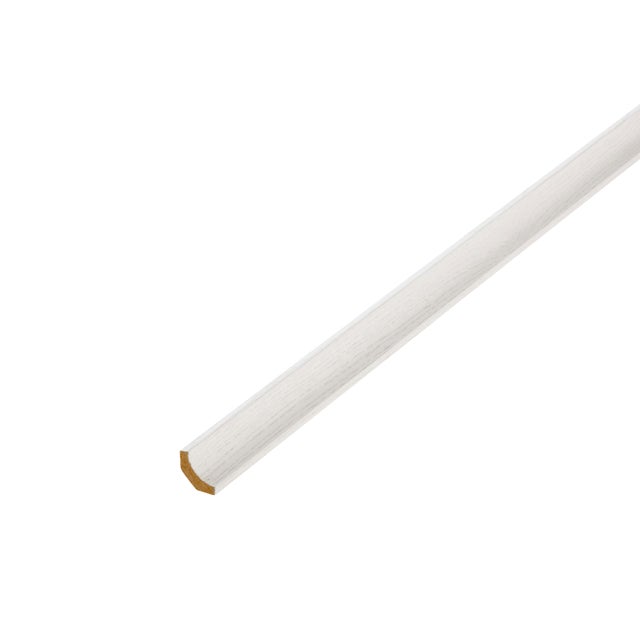 Corniche médium (MDF) imitation frêne blanc, 22 x 22 mm, L.2.4 m