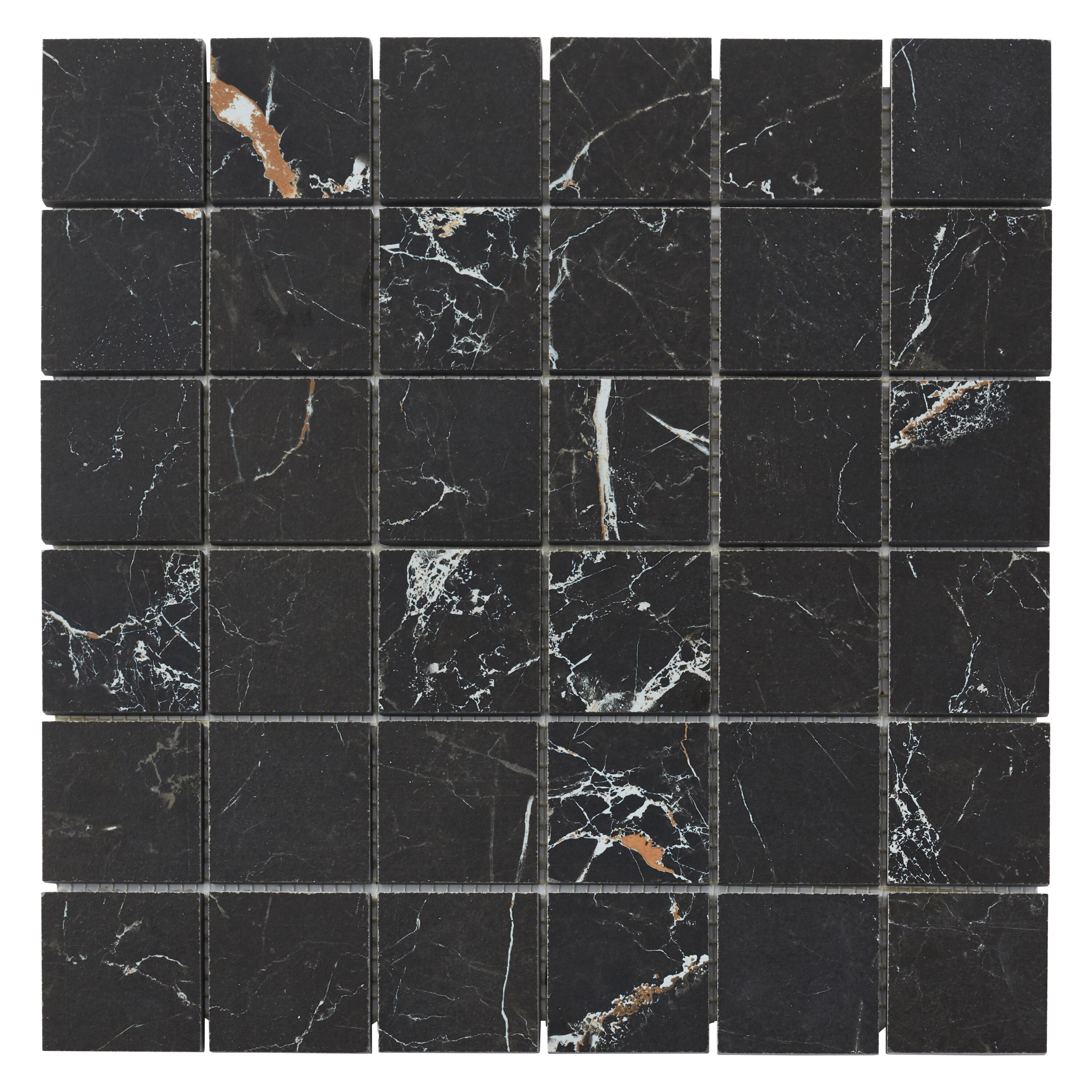 1 plaque de mosaïque sol Murano grès cérame effet marbre noir 30 x 30 cm - 5