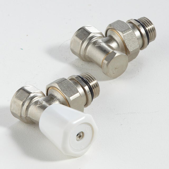 Kit robinet manuel equerre 1/2 mâle / femelle laiton nickelé ECOPRO